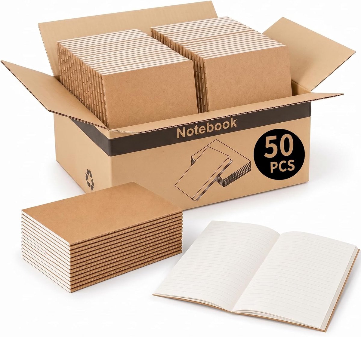 VEESUN A5 Notebook Pack van 50 met Lijnen Notitieboek 60 Paginas 30 Vellen - ShopVlot