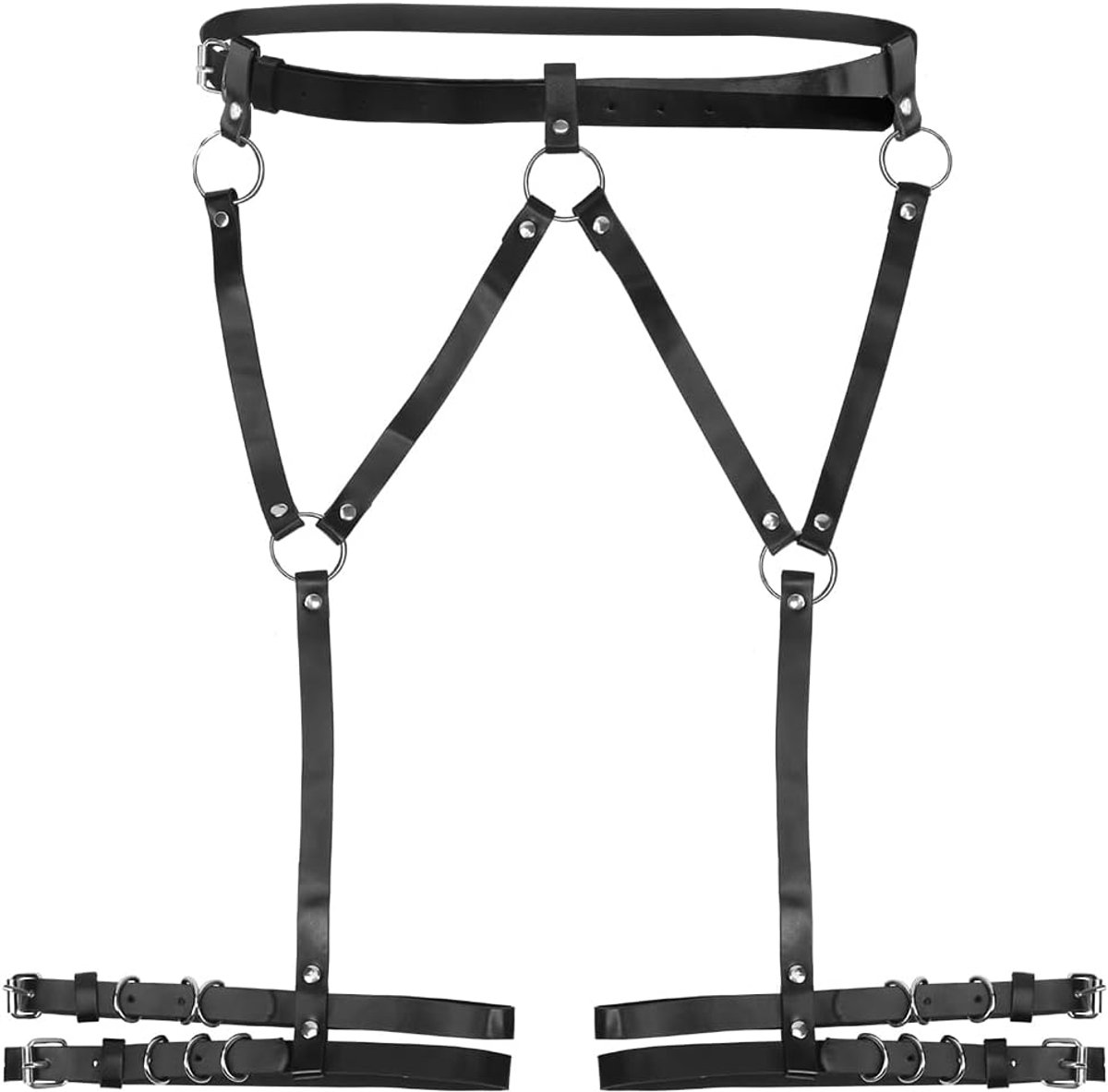 Festival Outfit for Women, Rave Gothic Leather Body Chain, Rave Accessories, Punk Waist Chain, Rave Belly Chain - ShopVlot