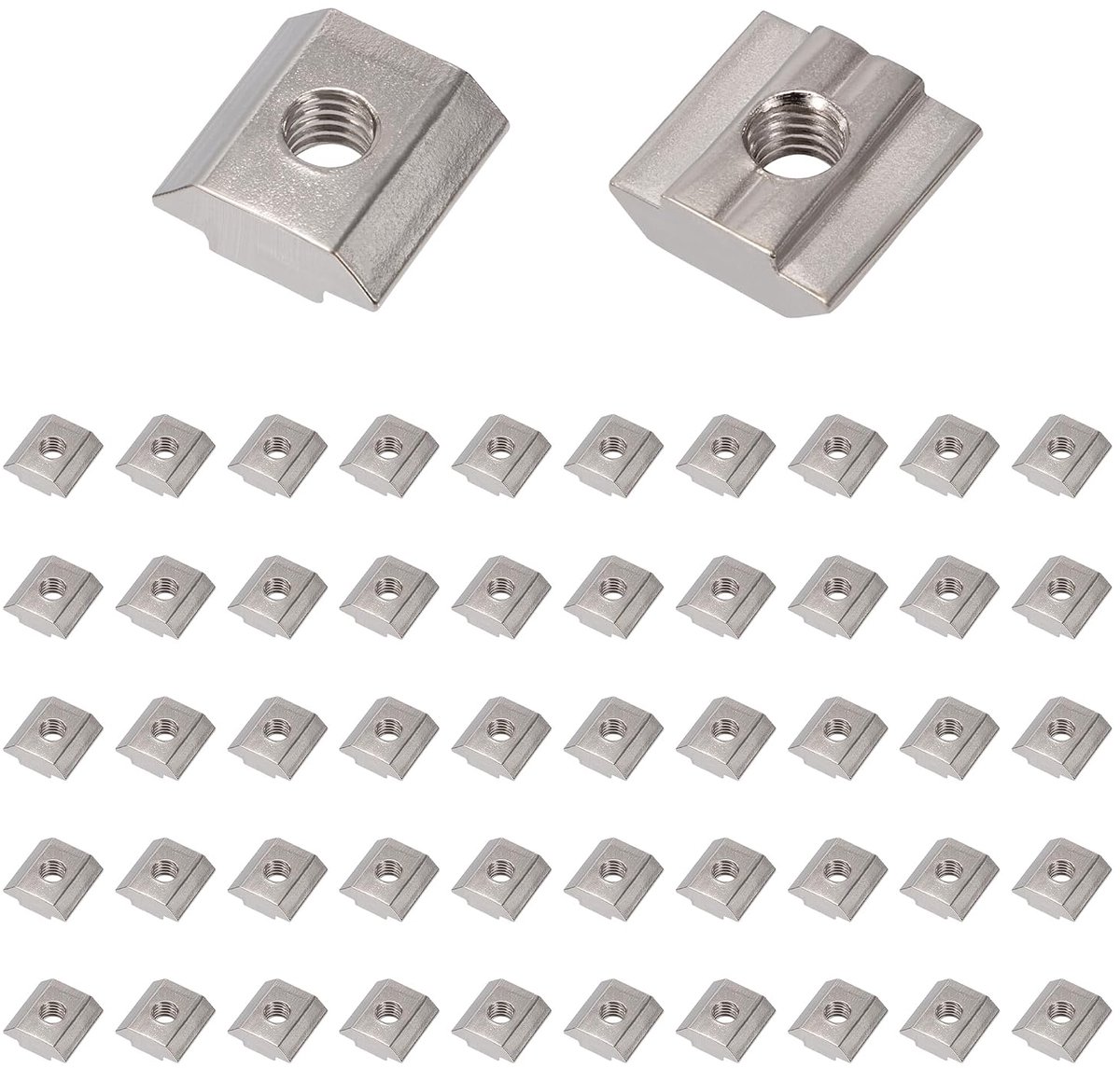 Lubricating nut M6 T-nuts carbon steel T-gutter nuts for aluminium profile 3030 series 50 pieces - ShopVlot