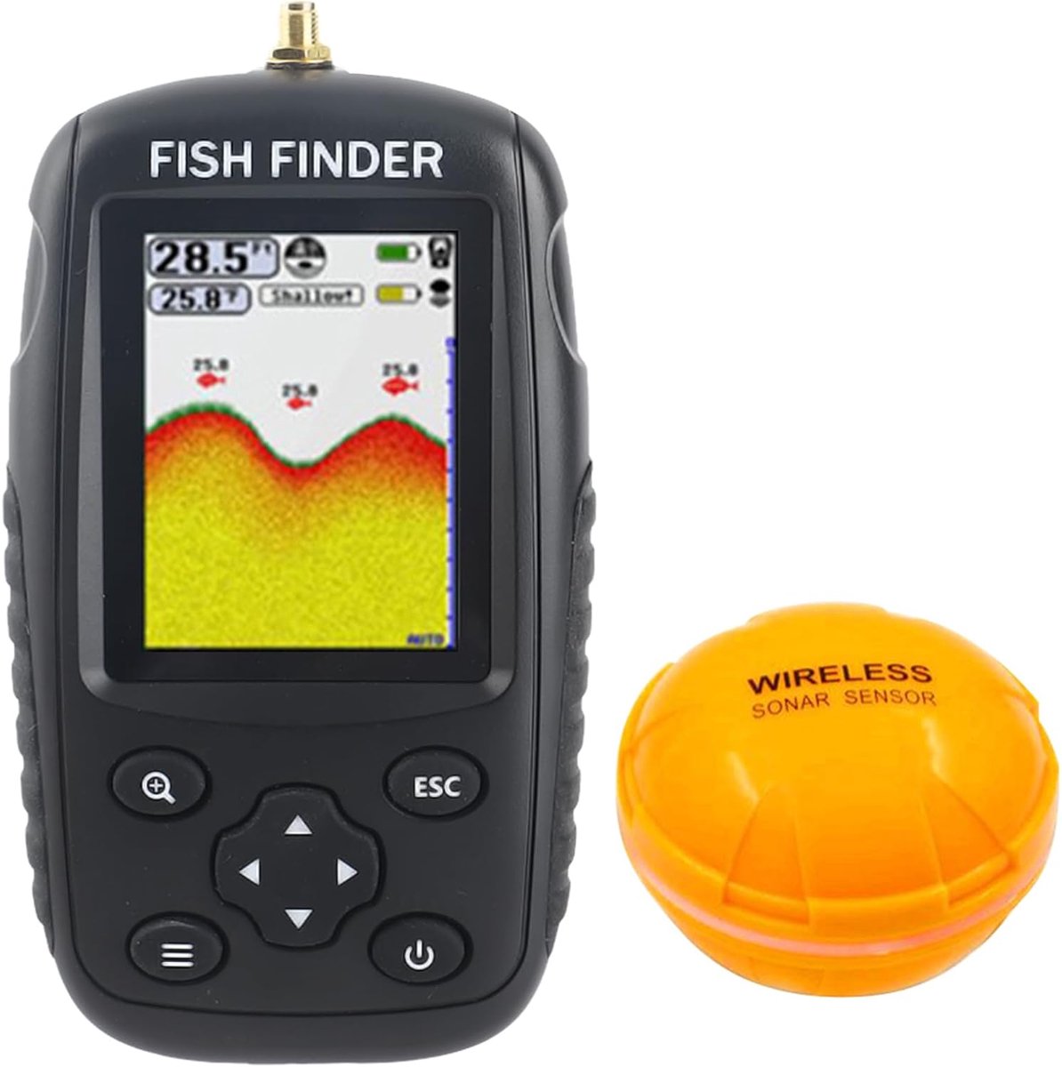 draagbare handheld fishfinder draadloze sonarsensor dieptelocator voor vissers - ShopVlot