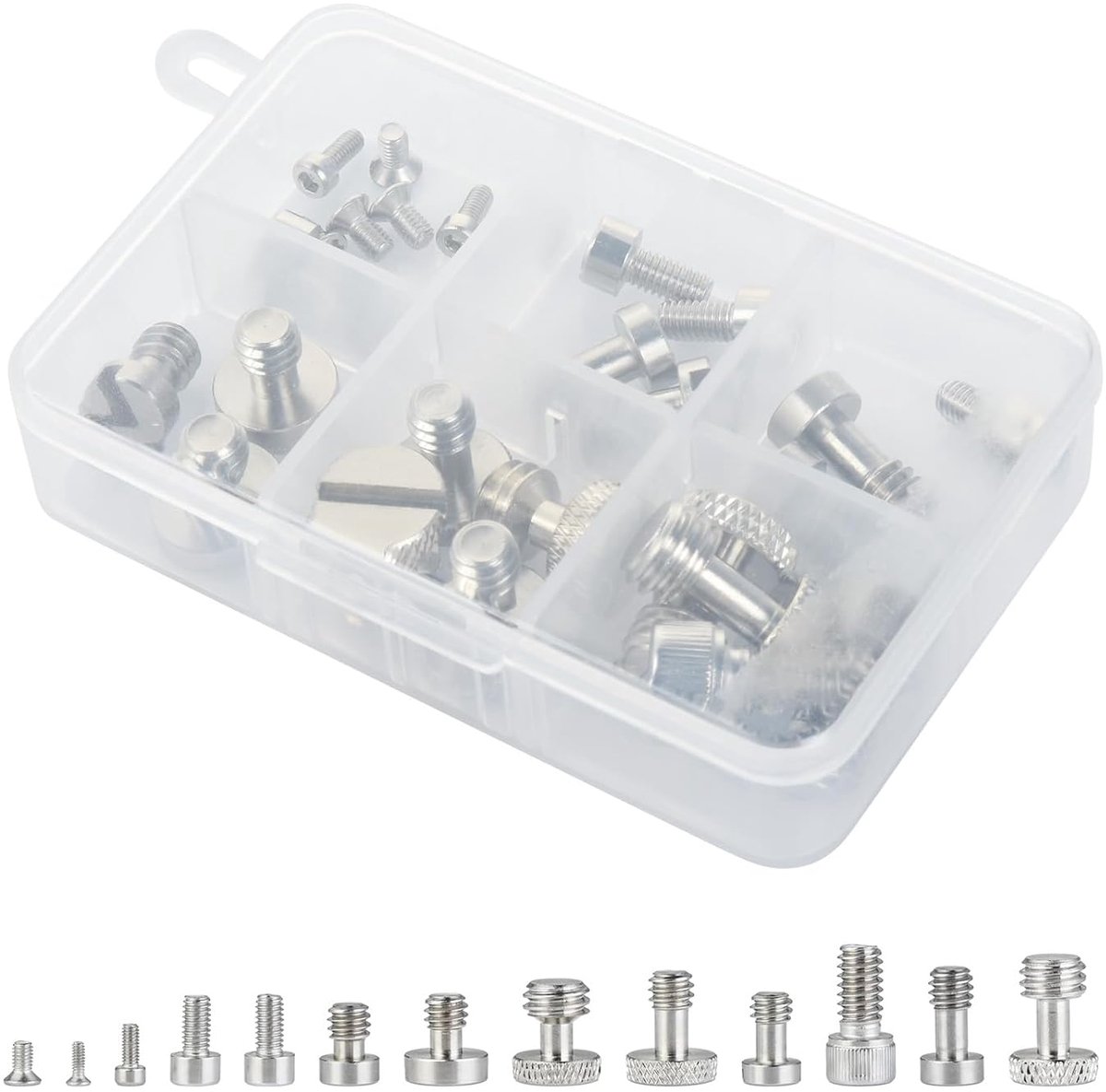 UTEBIT 30pcs Camera Screw 1/4" to 3/8" Thread Screw, Multiple Model Numbers: M2" M2.5" M3" M4" 1/4" 3/8", Camera - ShopVlot