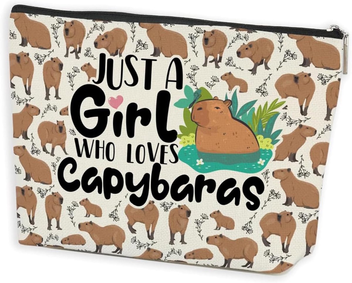 Capybara Toilettas, waterdicht, polyester, make-uptas met ritssluiting, make-uptassen voor reizen, draagbare - ShopVlot