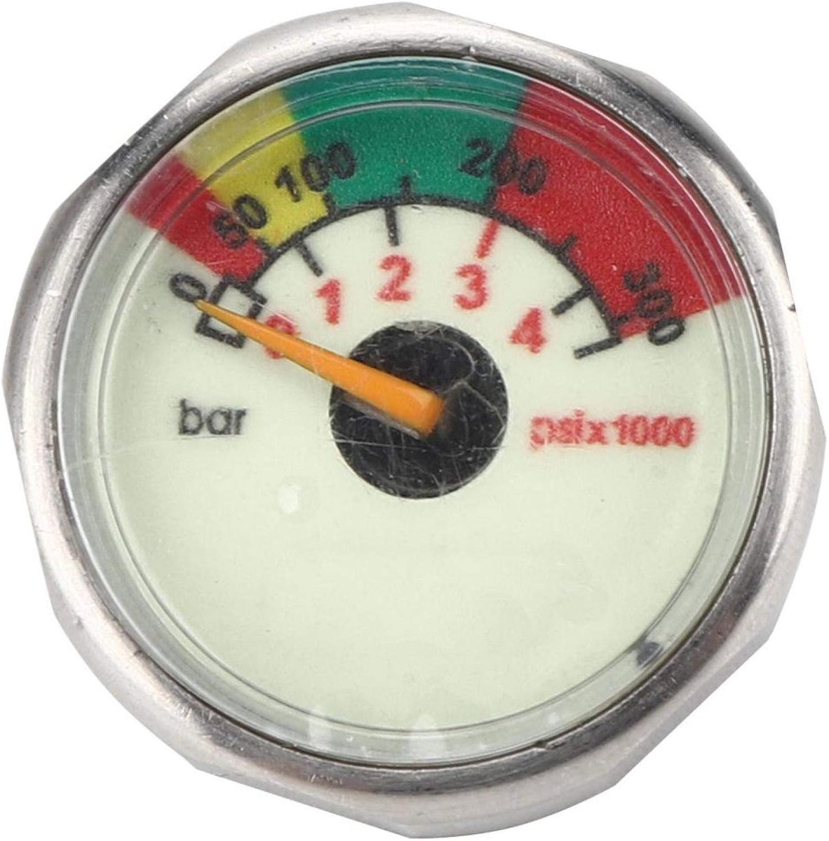 Scuba Diving Pony Bottle Pressure Gauge with 300BAR, Stainless Steel, M10 Thread for Small Dive Cylinder Scuba Tank - ShopVlot