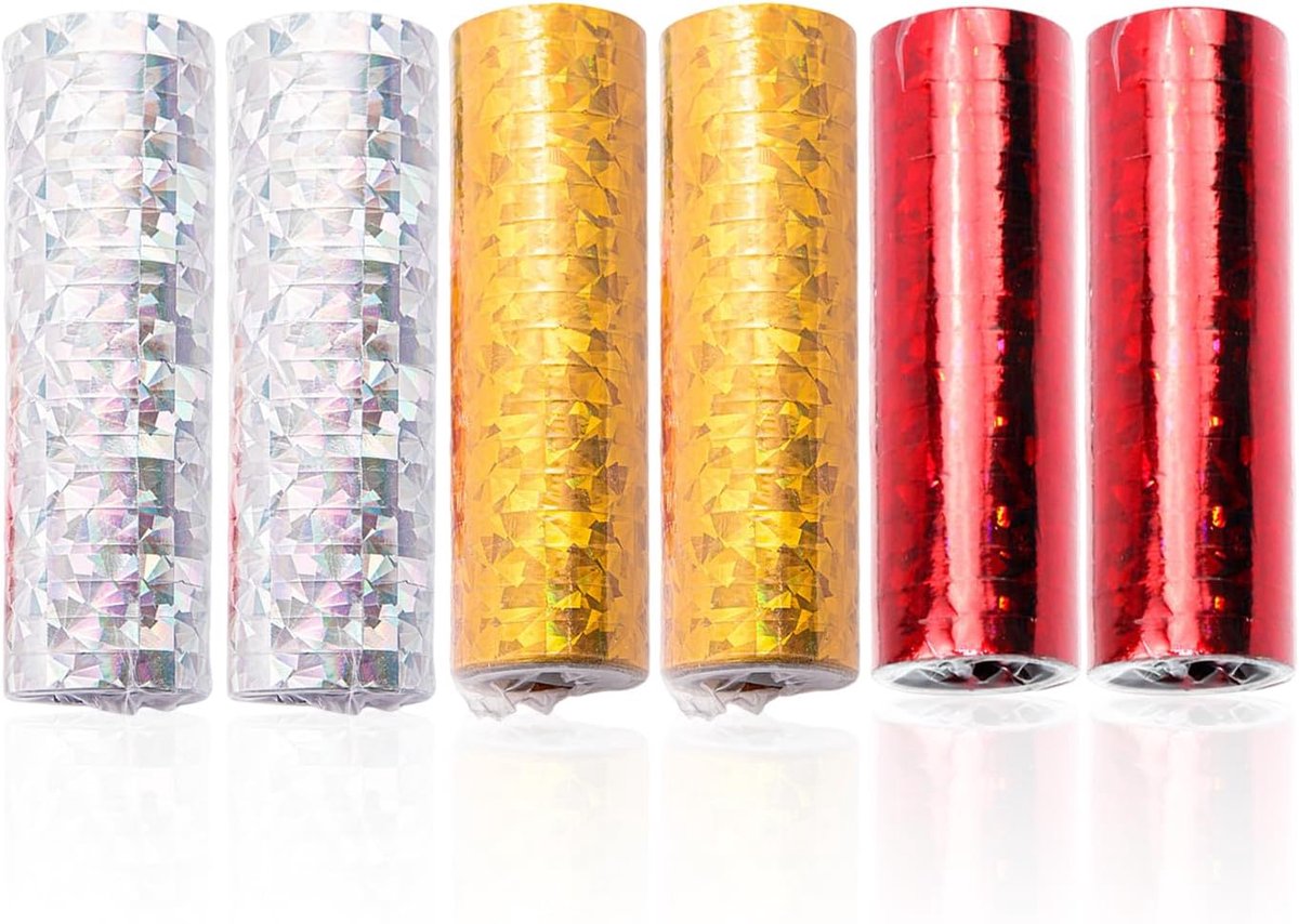 6 Rollen Van Knipperende Kleurenstrepen, Lichte Strepen, Decoratieve Streamers, Verjaardagsfeestdecoraties, Geschikt - ShopVlot