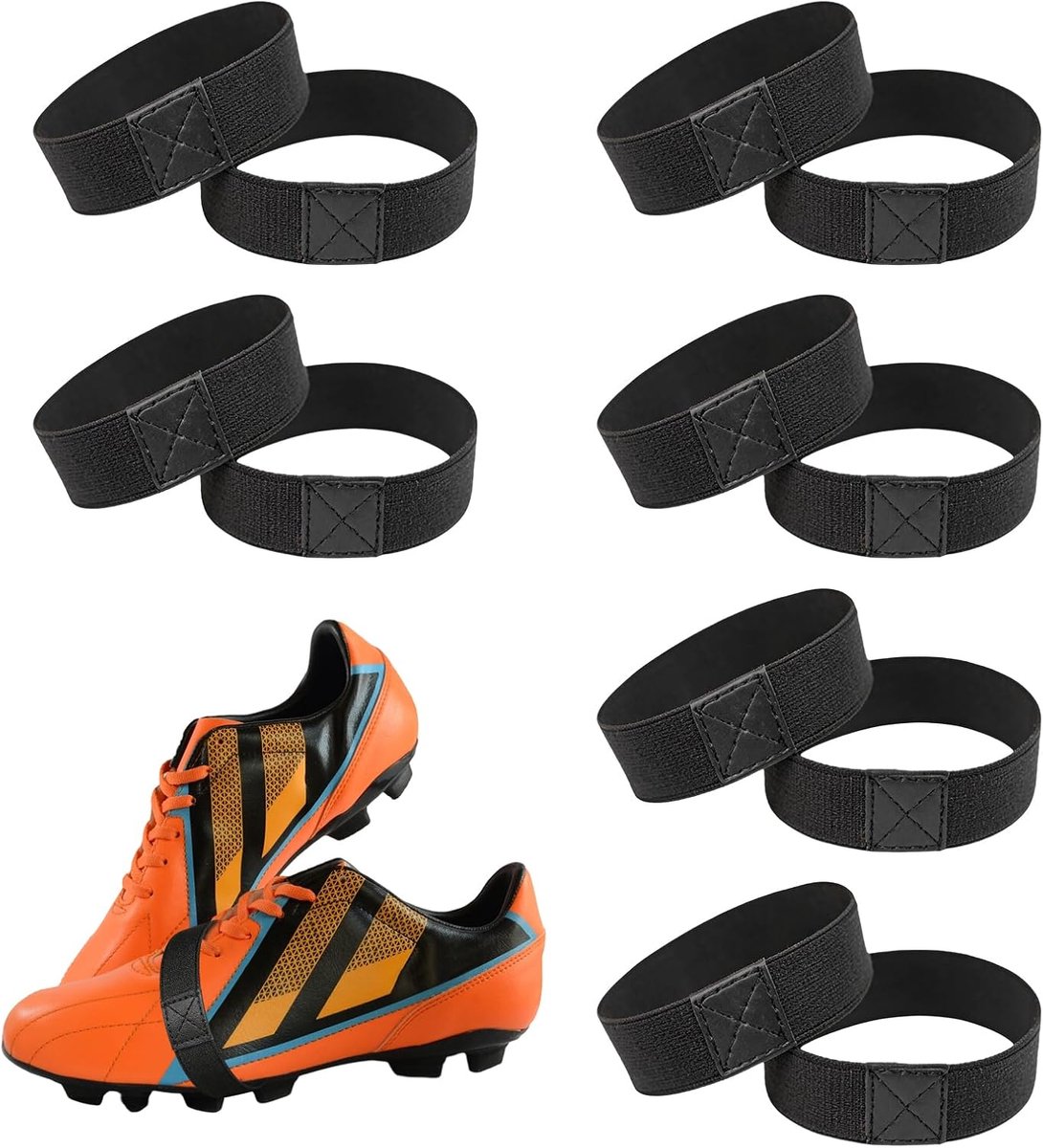 6 paar veters voor kinderen, scheurvaste verstelbare voetbalaccessoires, voor voetbalschoenen, fixeerband, voetbal - ShopVlot