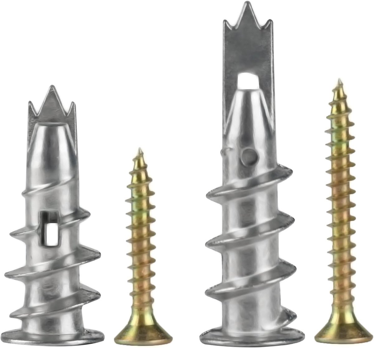 Plaster dowels 90 pieces, self-drilling, with screws - For drywall, concrete and cavities, metal dowels - ShopVlot