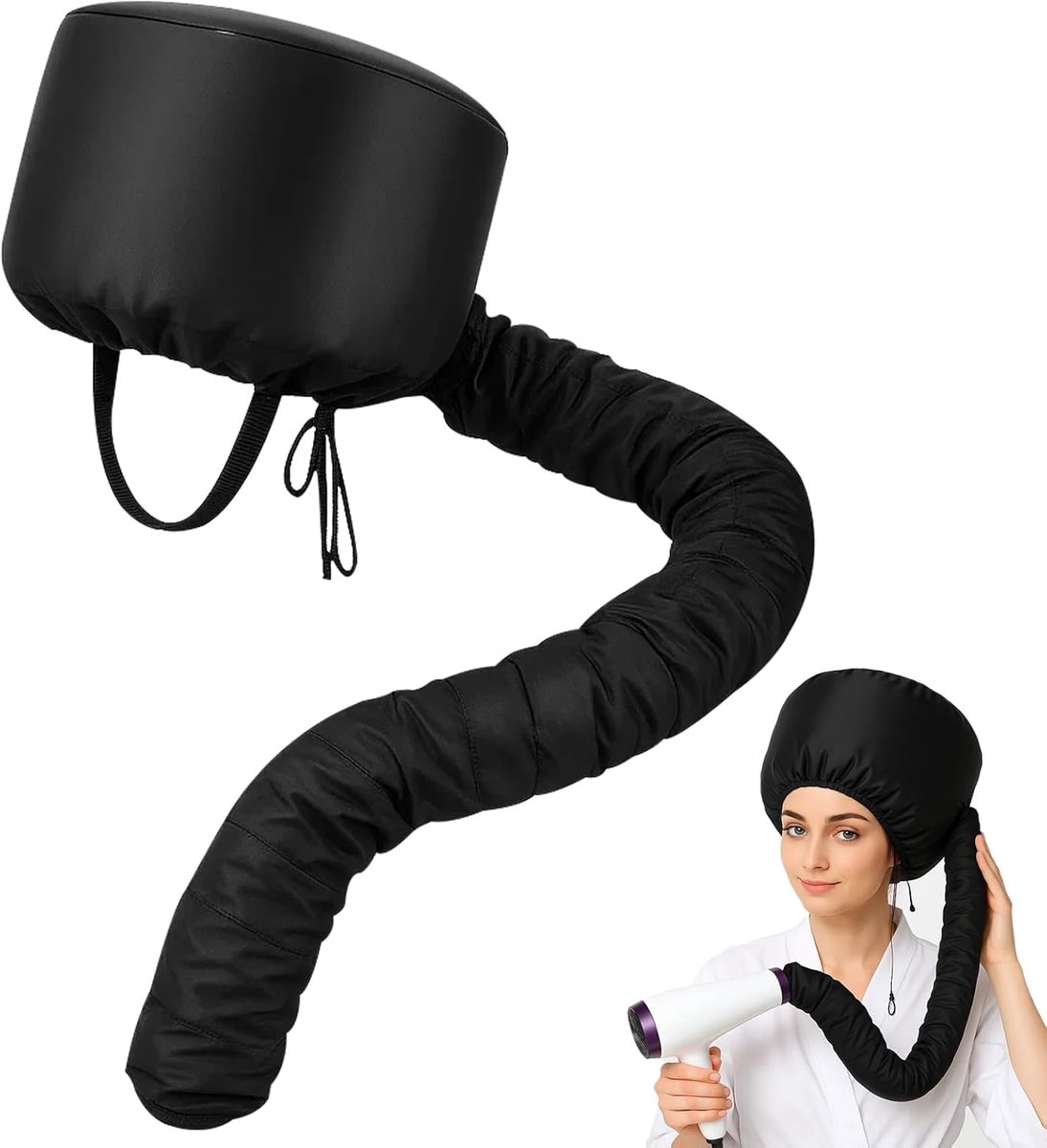 Dry Hair Hat Warming Helmet Dryer Style Deep Conditioner Adjustable (Black) - ShopVlot