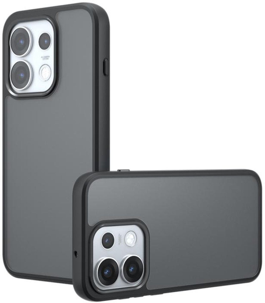 Telefoonhoesje geschikt voor de OPPO Reno16 / Reno16 Pro - zwart - Armor hybrid TPU hoesje - Hard siliconen - back case - Reno 16 / 16 Pro