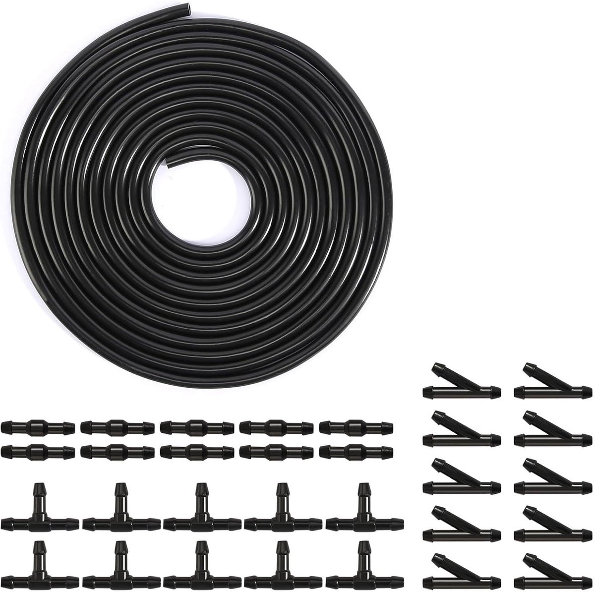Windscreen Washer Hose Set, 4 m, Universal Hose with 30 Pieces Hose Connectors, 4 mm (Y I T Type), Wiper Water Hose - ShopVlot