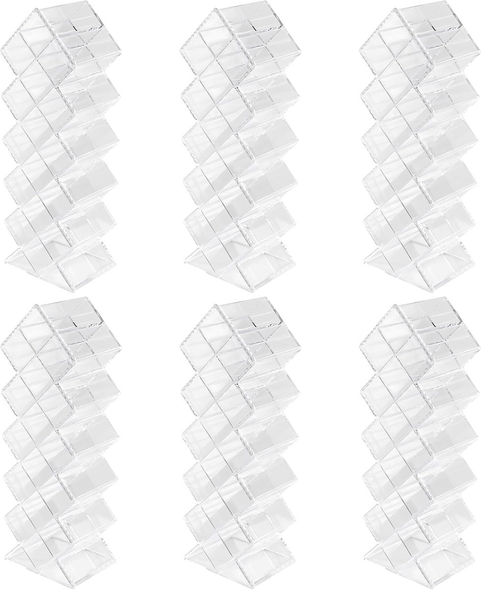Lippenstift-organizer, set van 6, 16 vakken, acryl houder in visvorm, transparante lippenstifthouder, opslag voor - ShopVlot