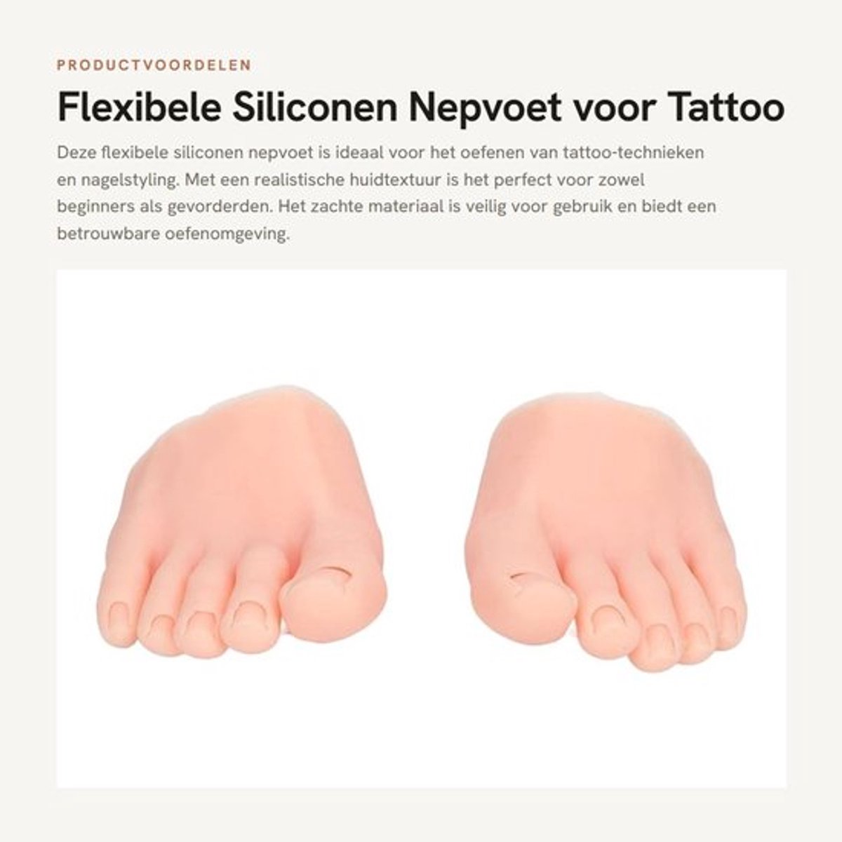 Nepvoet Flexibel - Halve Voetmodel - Prothetische Oefenmanicuretool - Tattoo-praktijk - Kunstschets - Zacht Siliconen Materiaal - Tattoo Oefenmodel