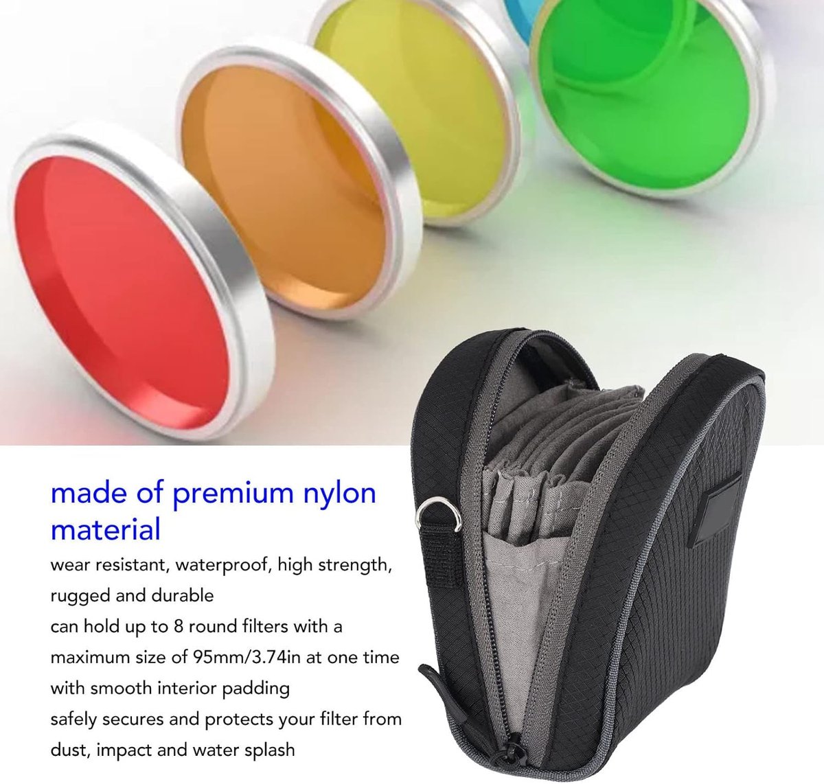 Camera Lens Filter Case 8 Filters - Premium nylon - Waterdicht en robuust - Bescherming voor fotografie - ShopVlot