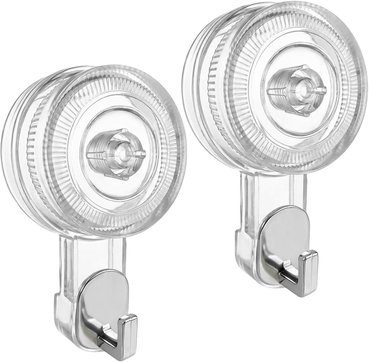 Suction cup haken set van 2 - extra sterk - transparant - perfect voor badkamer en keuken - ShopVlot