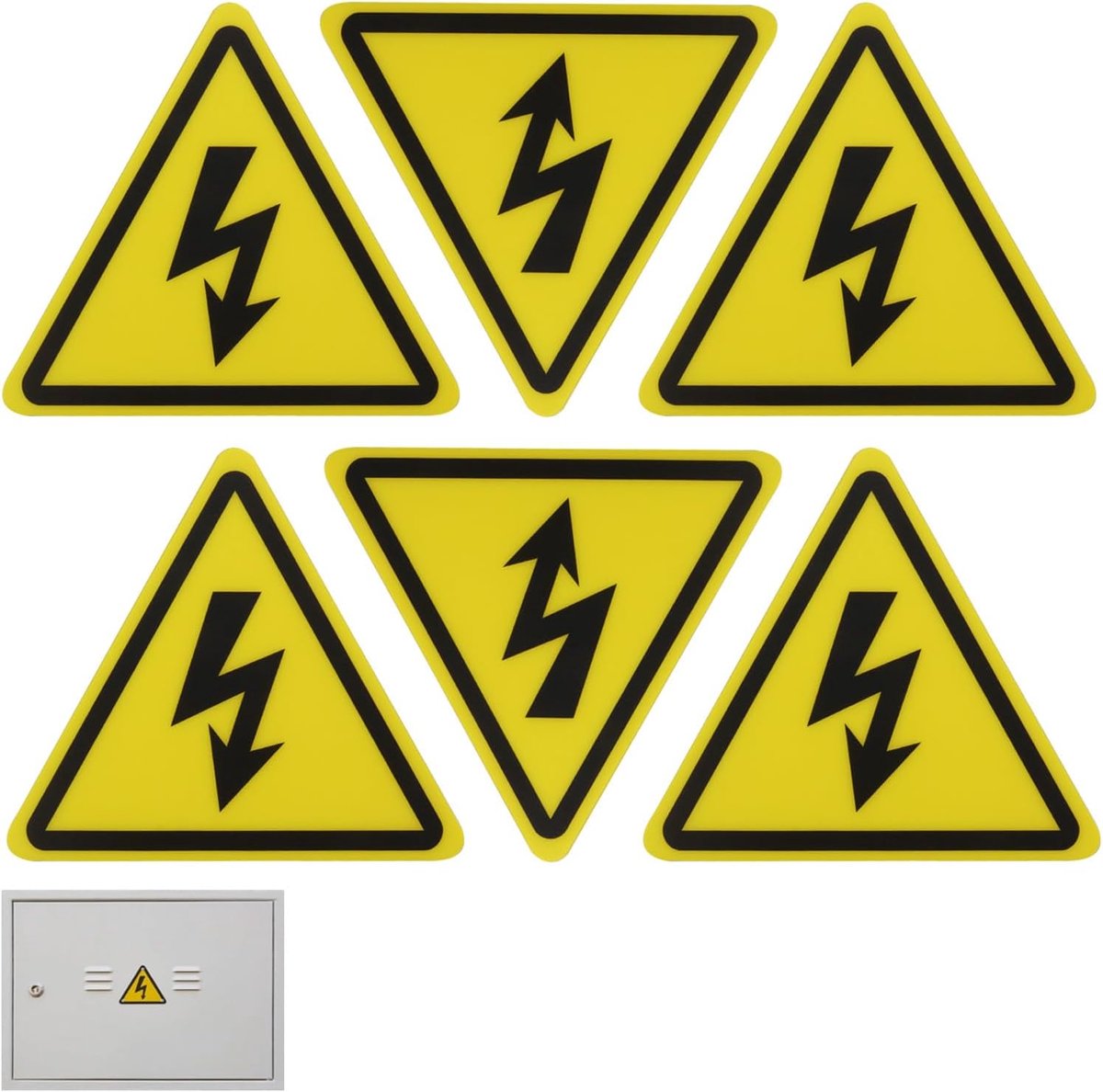 Set van 6 elektrische waarschuwingsstickers - hoge kwaliteit folie - sterke hechting - geschikt voor binnen en buiten - ShopVlot