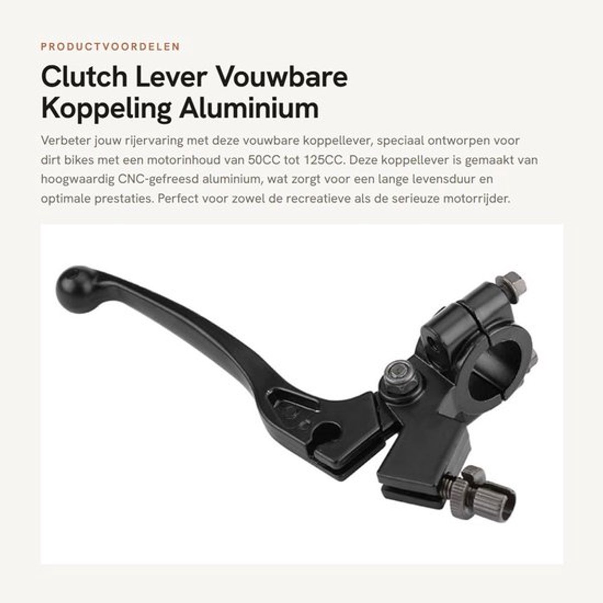 Koppelingshendel 22 mm - Opvouwbare Koppelingshendel - Universele Motorfiets - Aluminium - Lichtgewicht - Duurzaam - Motorhendel