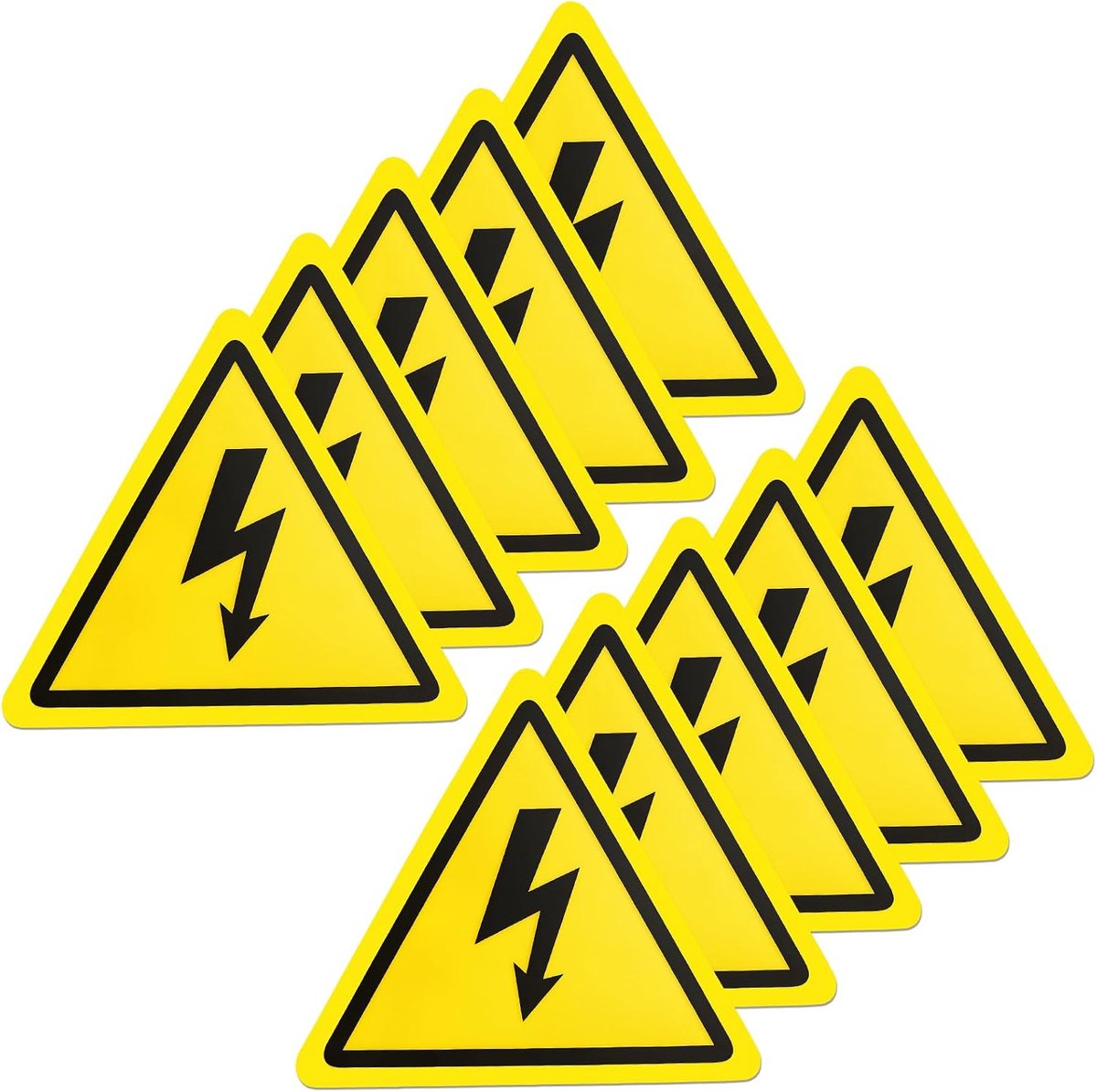 Stickers elektrische risico 10 cm x 10 cm - vinyl, waterproof - zelfklevend - voor elektrische schakelpanelen - ShopVlot