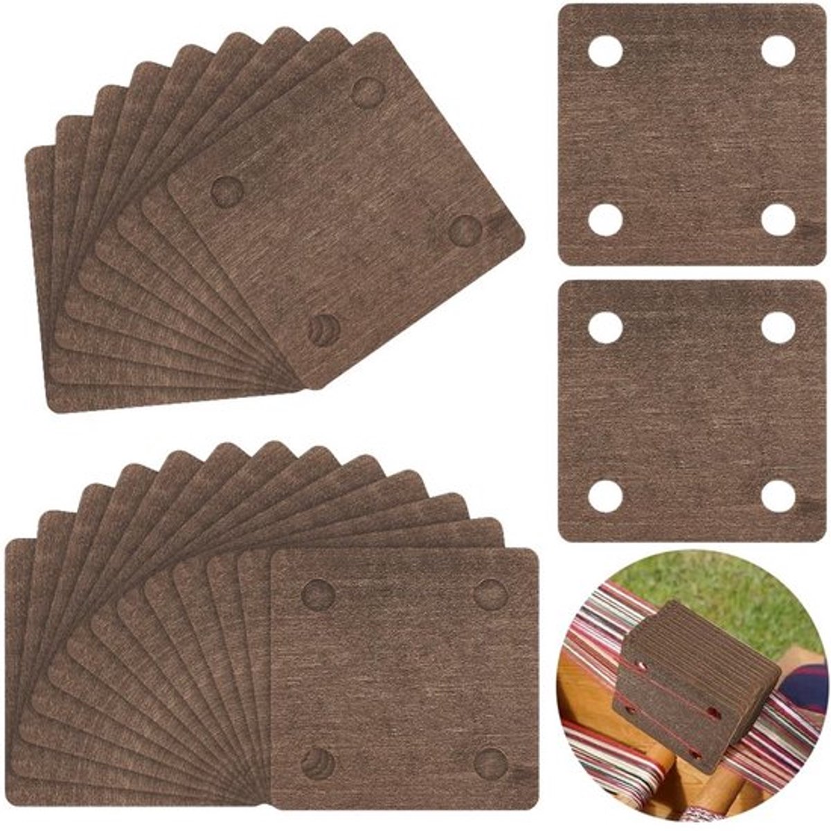 Weefkaarten 24 Stuks - 5,4 x 5,4 cm - Houten Planken - Webkaarten - Handgemaakt - Weefaccessoires voor Breiframe - Weefplanken