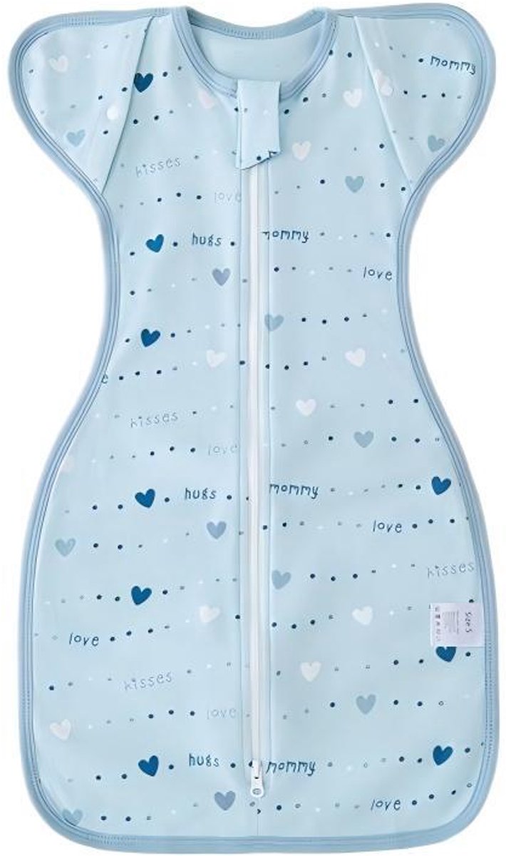 Inbakerdoek voor pasgeborenen – Onmisbaar voor baby's van 0–6 maanden – Unisex – Met mouwen – Bevordert een comfortabele, rustige slaap – 69 x 24 cm – Lichtblauw