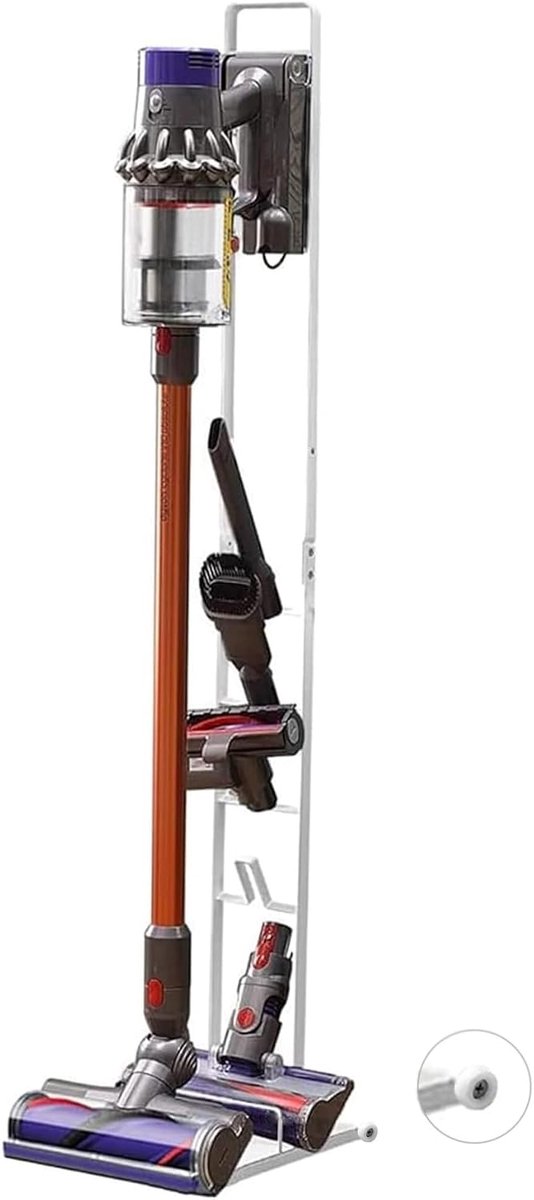 Stofzuigerhouder geschikt voor Dyson V15 V12 V11 V10 V8 V7 V6 - Roestvrijstalen steun - Makkelijk zonder boren - ShopVlot