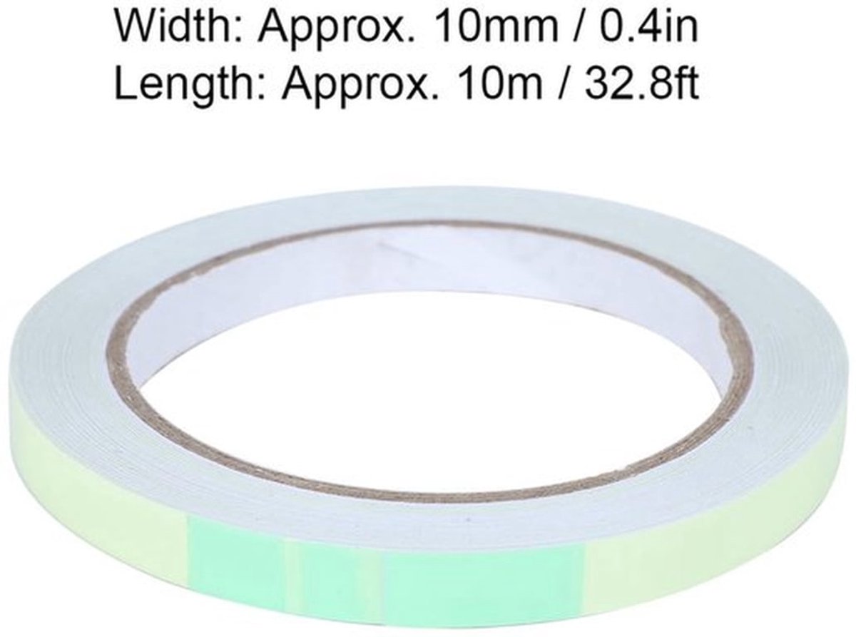 Lichtgevende Tape - Vlamvertragend en Waterdicht Plakband - 10 mm x 10 m - Veiligheid en zichtbaarheid in het donker - Ideaal voor noodsi...