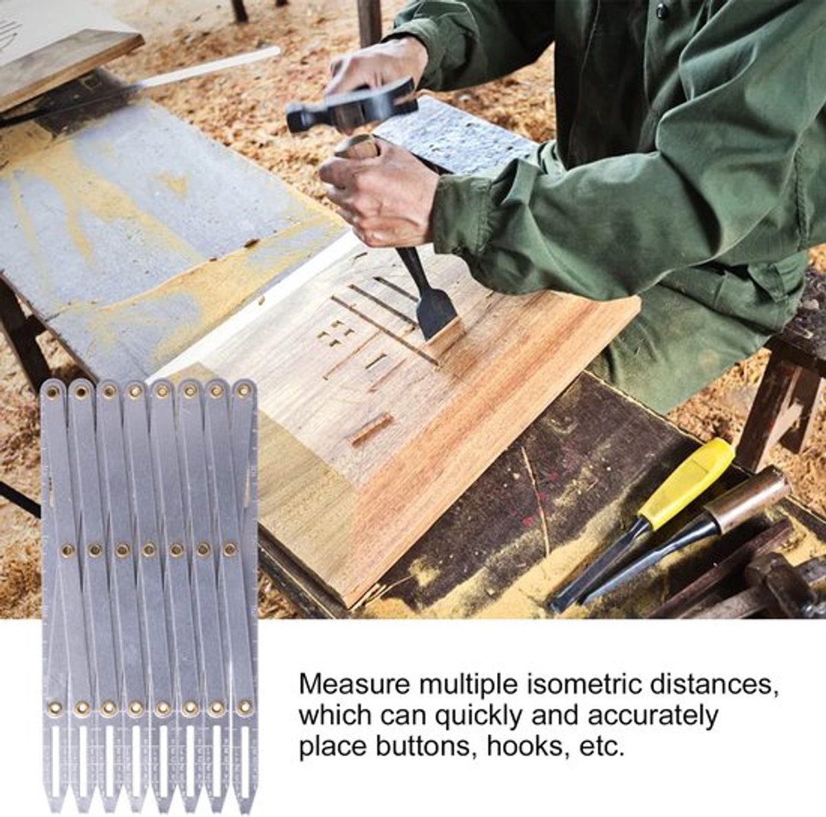 Naimeter Verstelbare Lengte - Multifunctionele Meetlat - Antiroest Aluminium - Handnaaien - Creatief Accessoire - Precisie Metingen