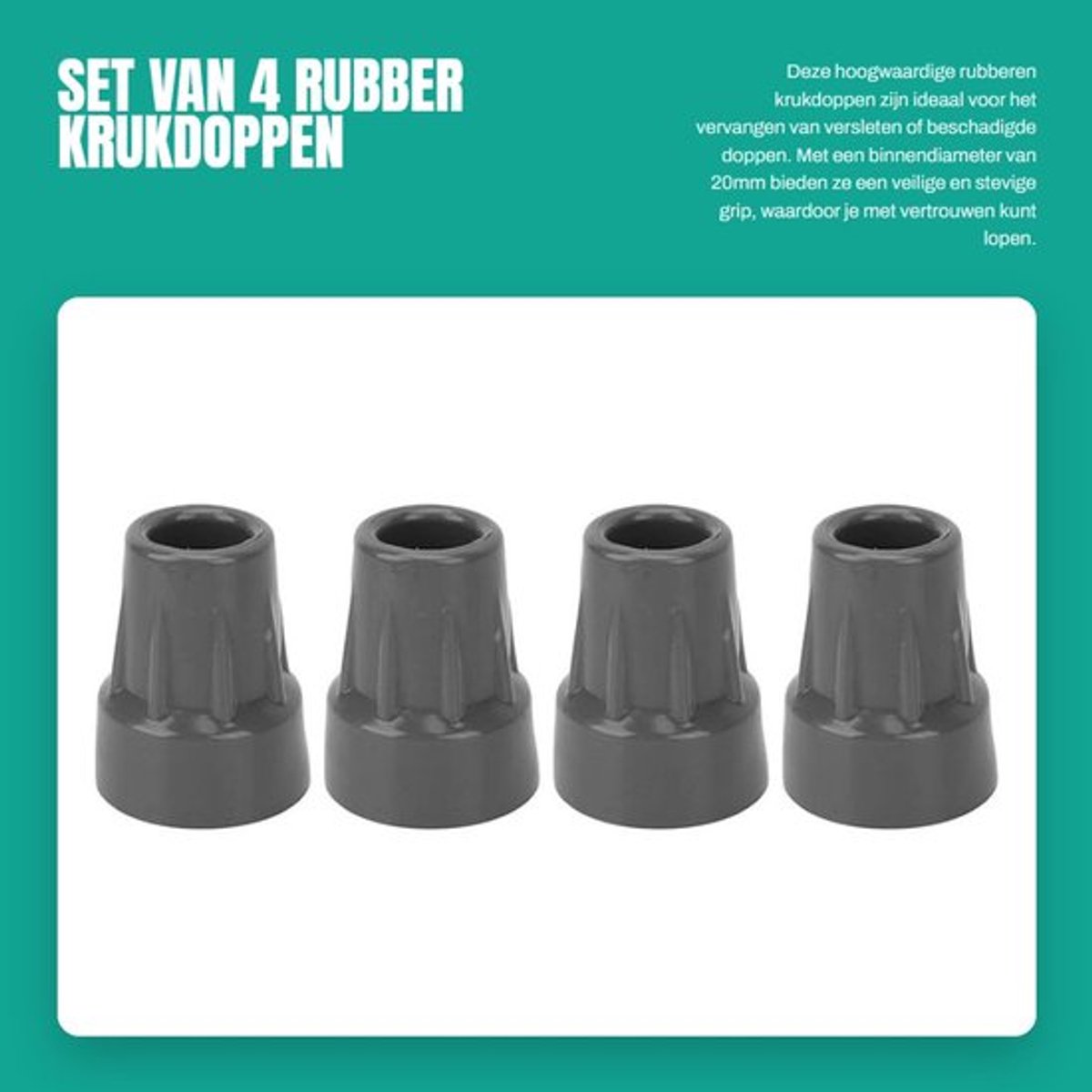 Kruktip Antislip - Rubber - Vervanging - Onderarm Kruk - Lichtgewicht - Veiligheidsaccessoire - Lange levensduur - Krukvoet