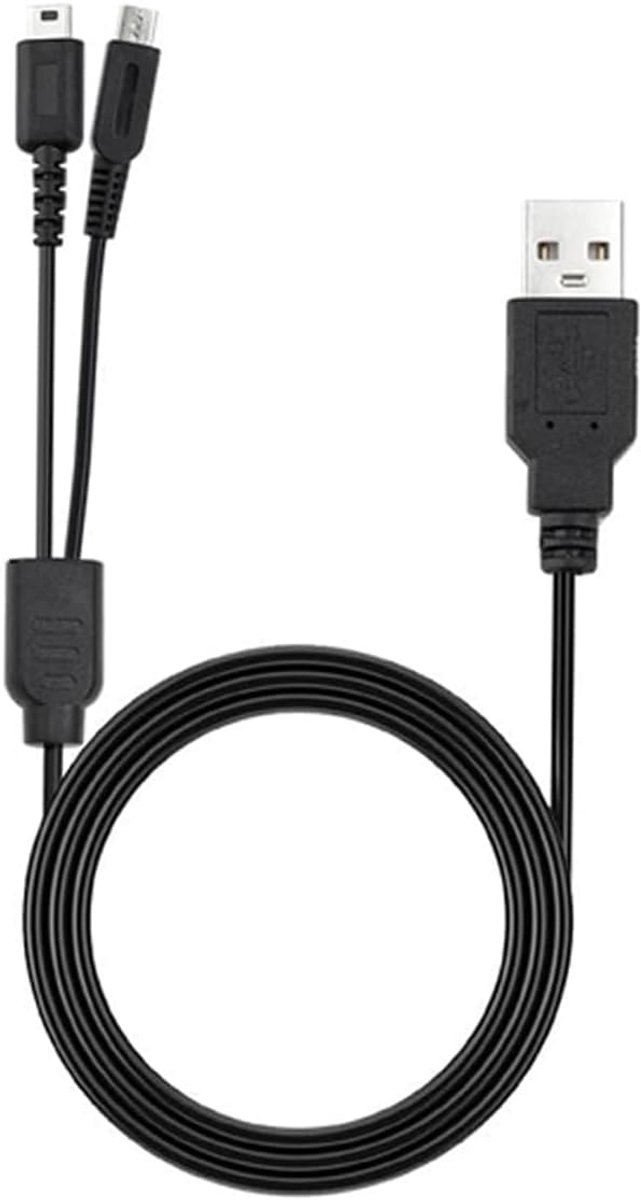 Oplaadkabel 2-in-1 - universele USB-kabel - voor 3DS, 2DS en meer - gelijktijdig spelen en opladen - ShopVlot