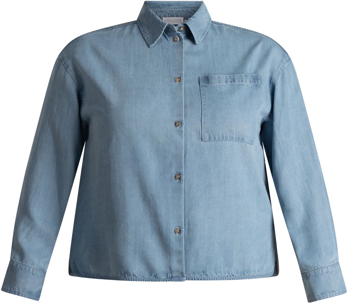 BASE LEVEL CURVY Bella denim Tops - Light Blue - maat X-0(44)