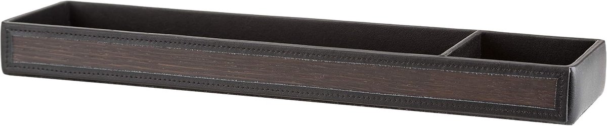 Pennenhouder met opbergvak - Echt hout en leer - Duurzaam en stijlvol - Perfect voor kantoor - ShopVlot