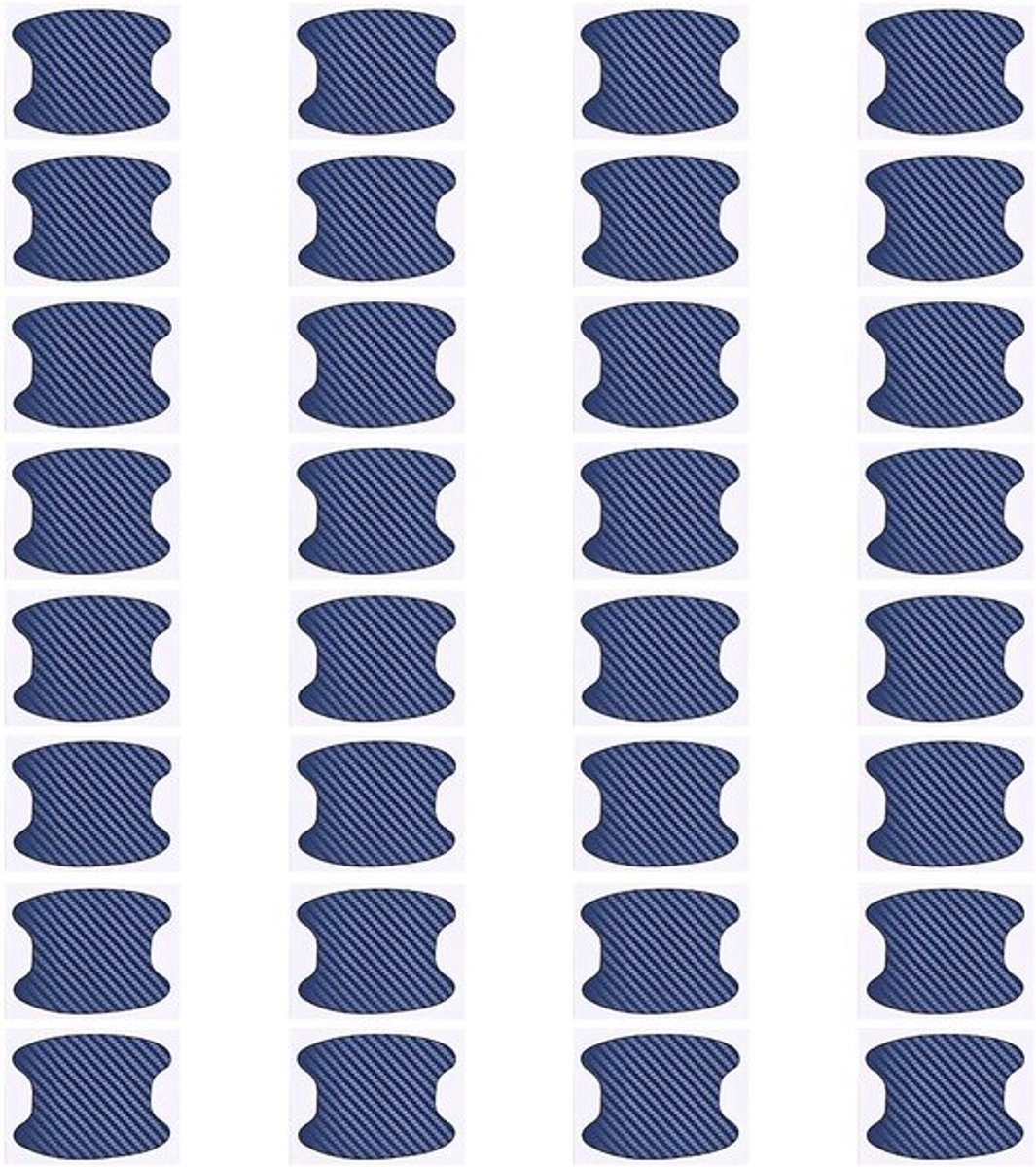 Autodeurgreep Beschermfolie - 4 Sets - Koolstofvezel - Slijtvastheid - Krasbestendig - Eenvoudige Installatie - 6,8 x 8,5 cm - Deurgreepstickers