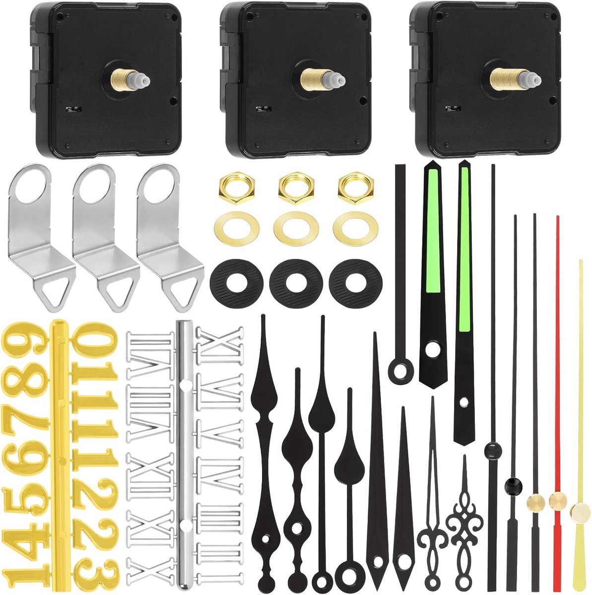 Klokbeweging kit 16mm/20mm/24mm - 6 bewegingen met diverse wijzers - Inclusief montagemateriaal - ShopVlot