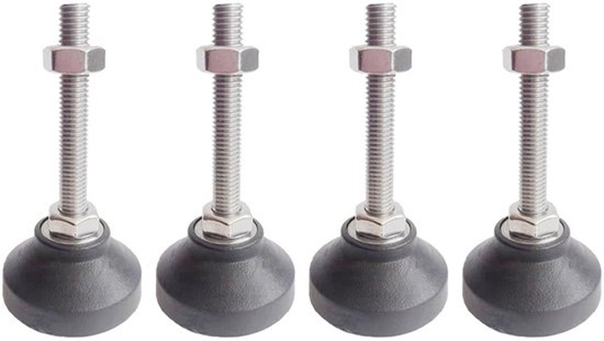 Meubel-nivelleringspoten 4 stuks - Verstelbare hoogteversteller - Draagvermogen 80 kg - Ronde basis - Bescherming tegen krassen - Nivelleeroplossing - Meubelpoten