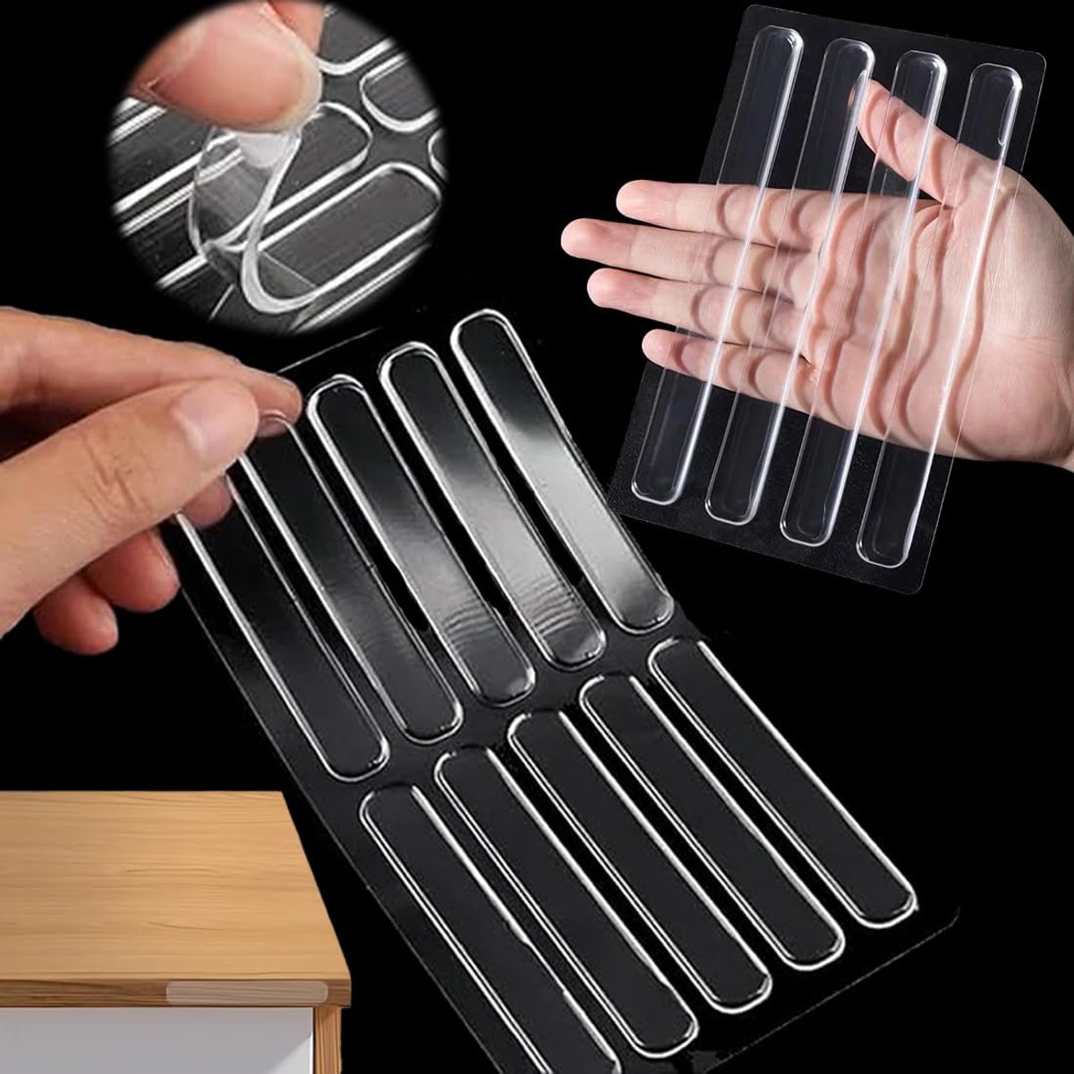 Silicone meubelbeschermers 14 stuks - zelfklevend - transparant - beschermt meubels en oppervlakken - ShopVlot