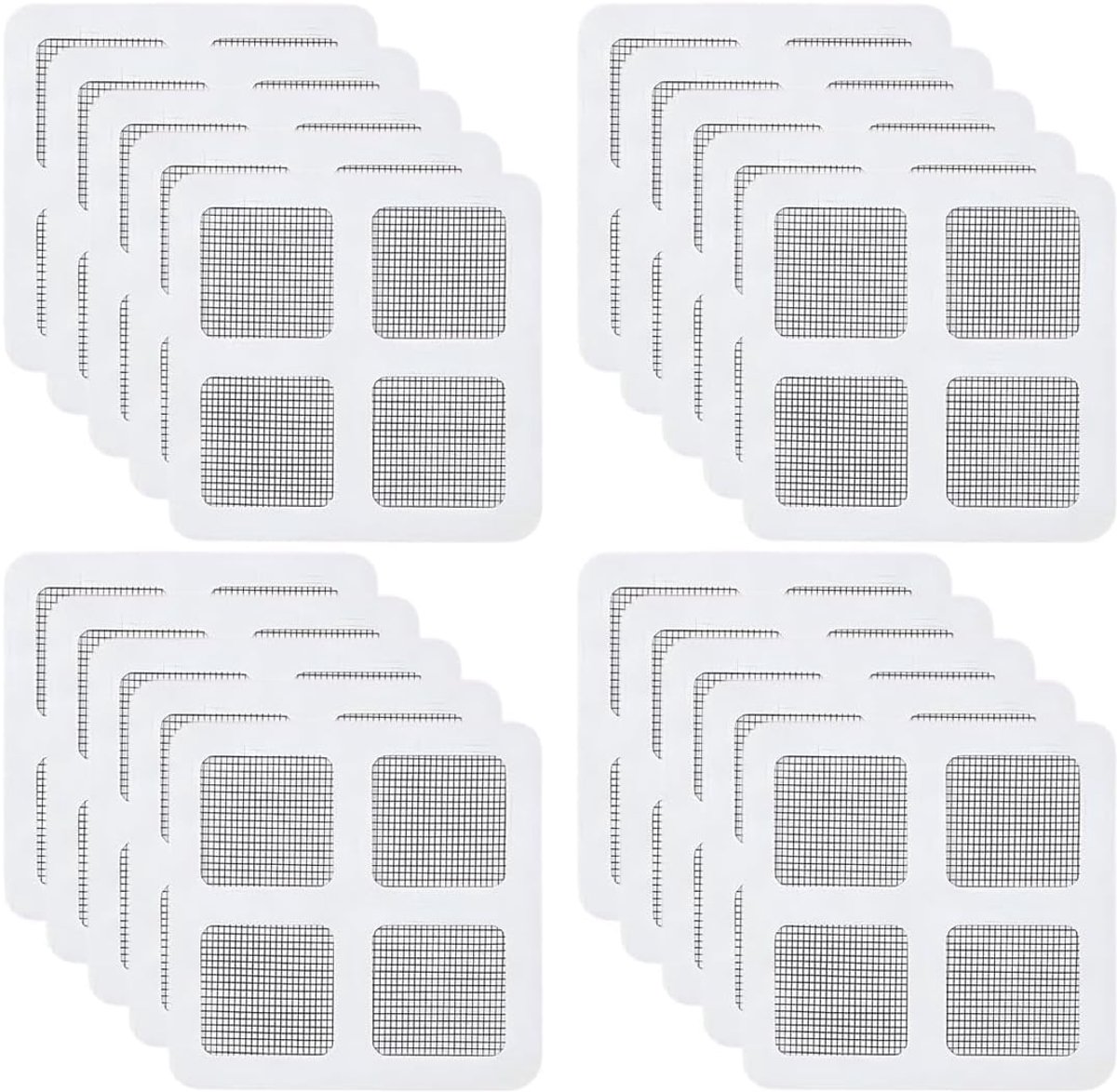 Douche-haarvanger 20 stuks - zelfklevend 10 x 10 cm - van glasvezel - voorkomt verstoppingen - ShopVlot
