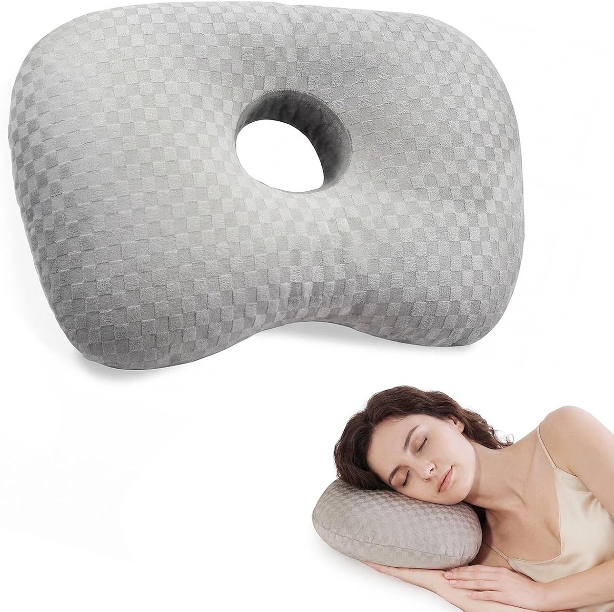 Oor Piercing Kussens, Donut Kussen - Polyester Vulling - Ooropening voor Pijnverlichting - Comfortabel voor Zijslapers - ShopVlot