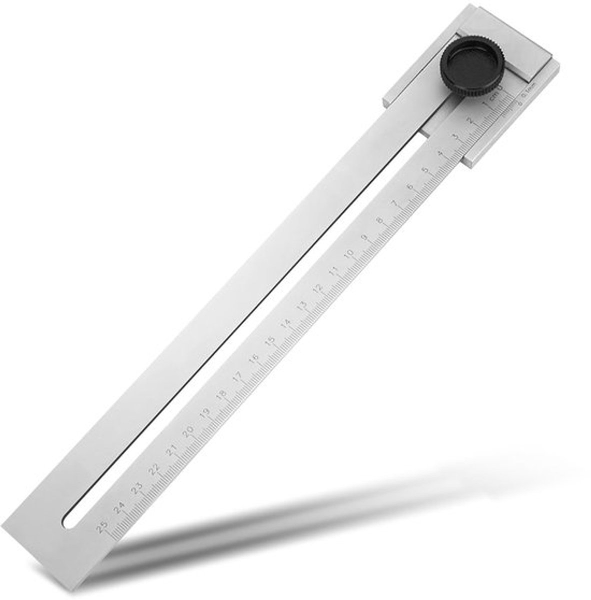 Houtbewerkingsregel 0-250mm - Koolstofstaal - Verstelbare Knop - Hoge Nauwkeurigheid 0,1mm - Slijtvast - Duidelijke Weegschaal - Markeerliniaal