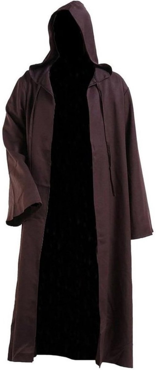 Heren Gewaad met Kap Kostuum - Bruin - One Size EU - Ideaal voor Cosplay - ShopVlot