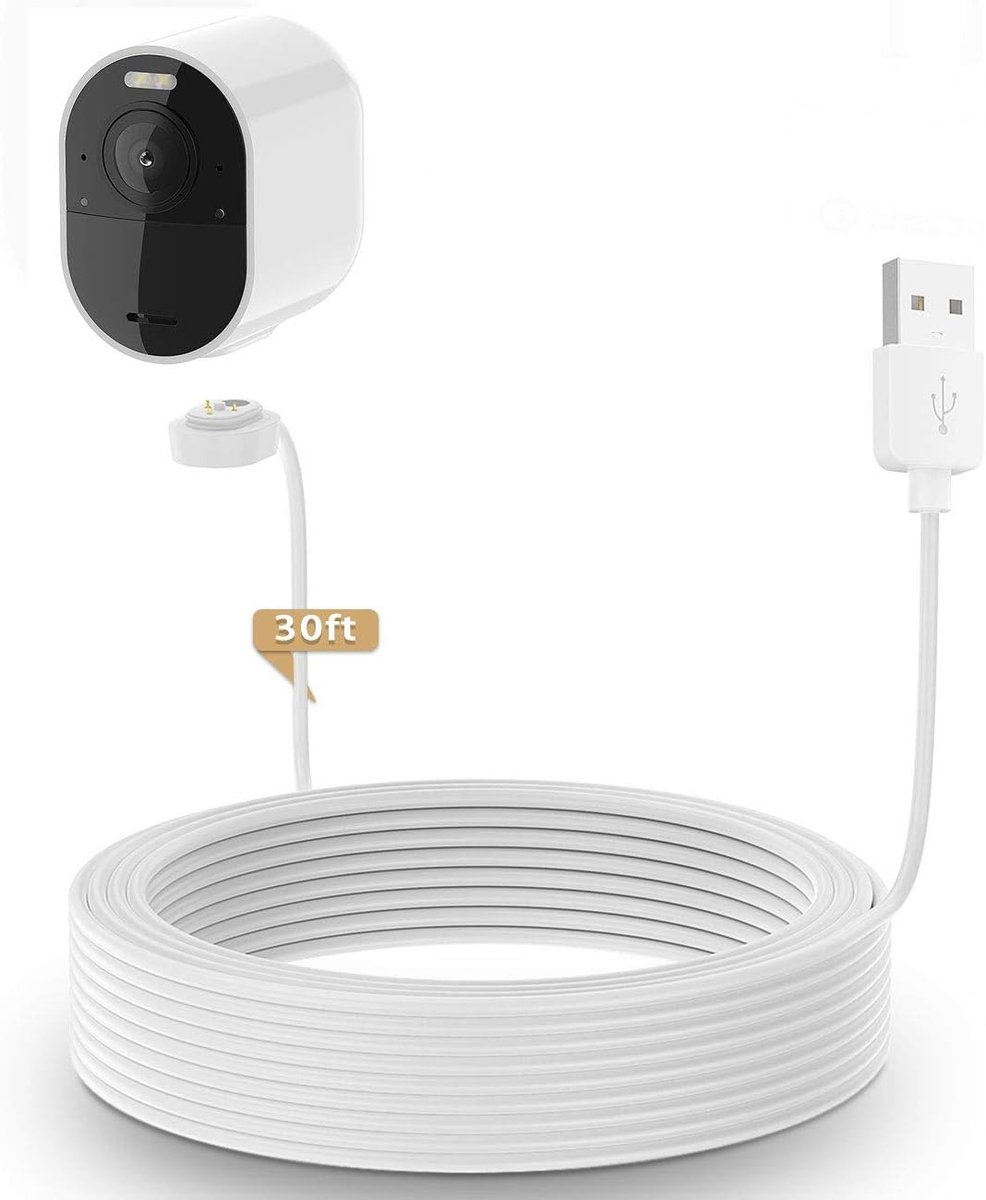 Oplaadkabel Arlo Ultra 2 en 4 - 30 ft/9 m - Magneetoplader - Ideaal voor binnen en buiten - ShopVlot
