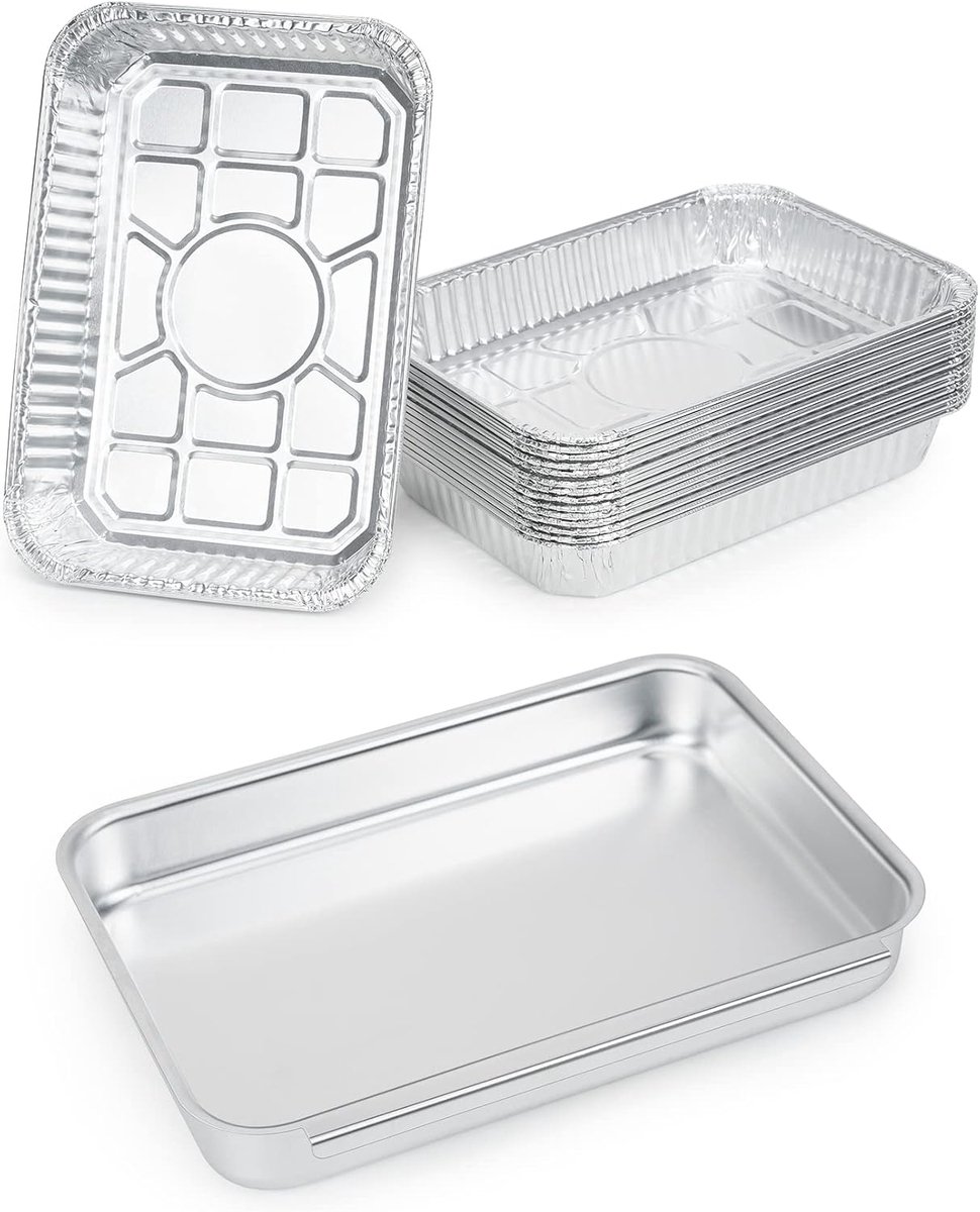 Aluminium trays 21,9×15,4×3 cm - disposable folie trays - geschikt voor Weber Spirit 220/320/330 en Genesis II 300 - ShopVlot