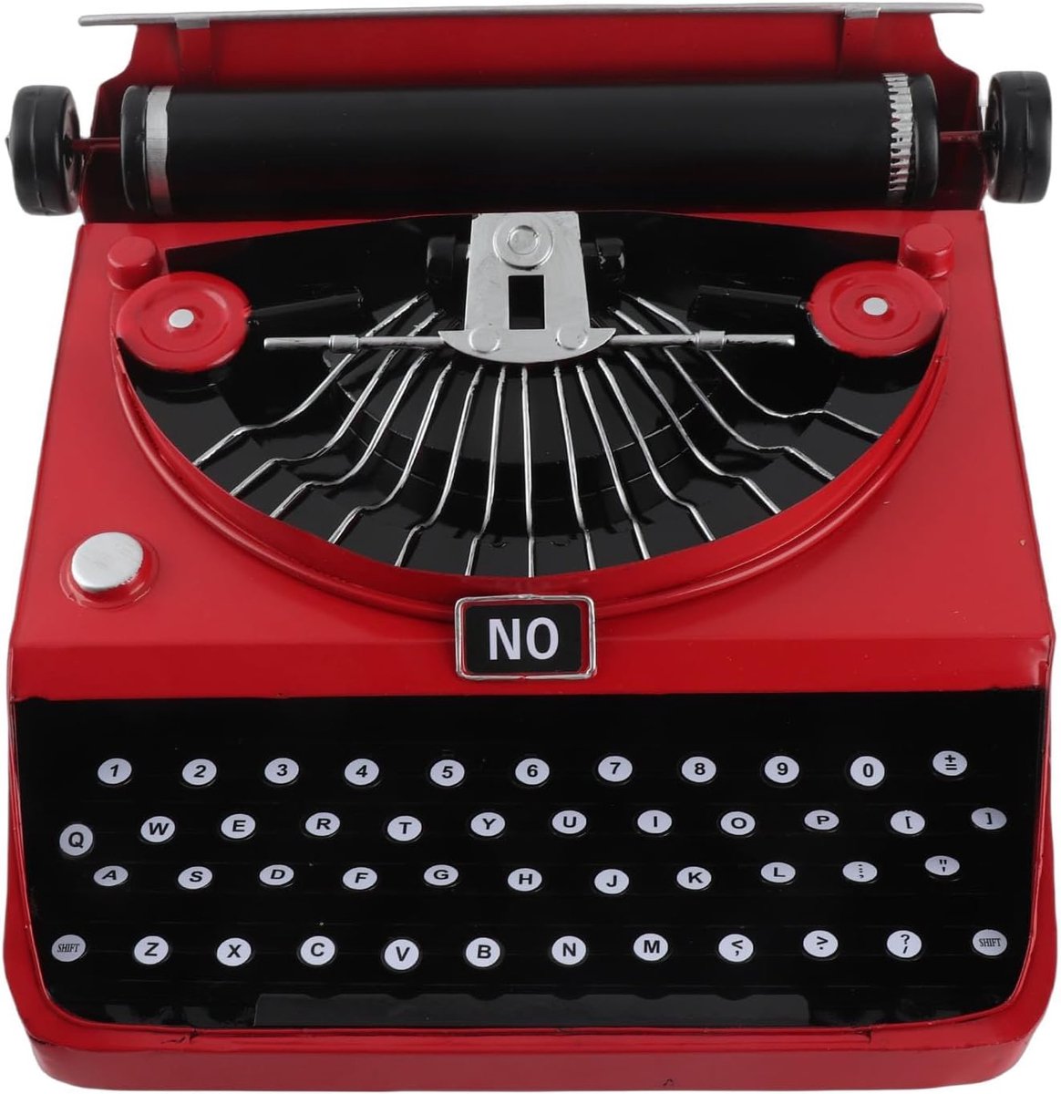 Vintage typemachine decoratie - handgemaakt van metaal - nostalgische uitstraling - stressverlichting voor thuis - ShopVlot