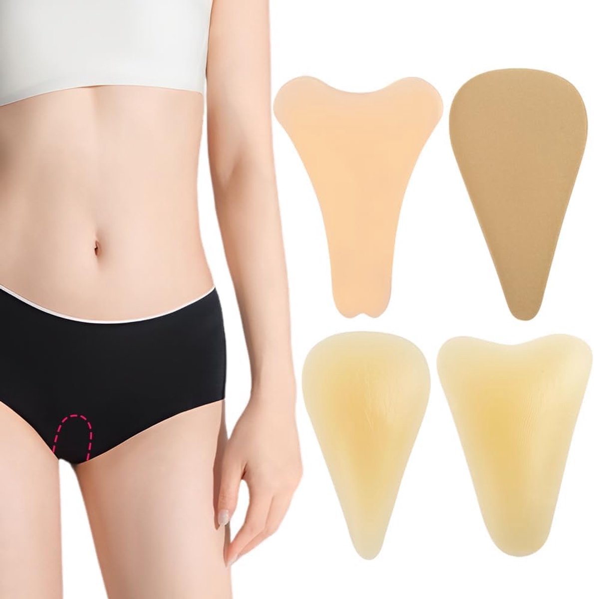 Intieme beschermpads dames 4 stuks - zelfklevend - Beige - discrete bedekking ondergoed - ShopVlot