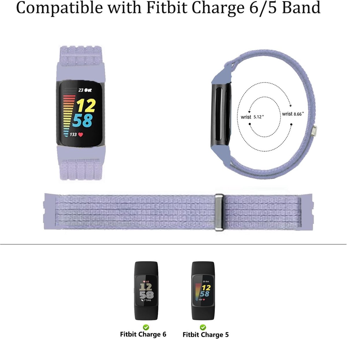 Nylon band voor Charge 6/5 - ademend materiaal - voor vrouwen en mannen - comfortabel gebruik - ShopVlot