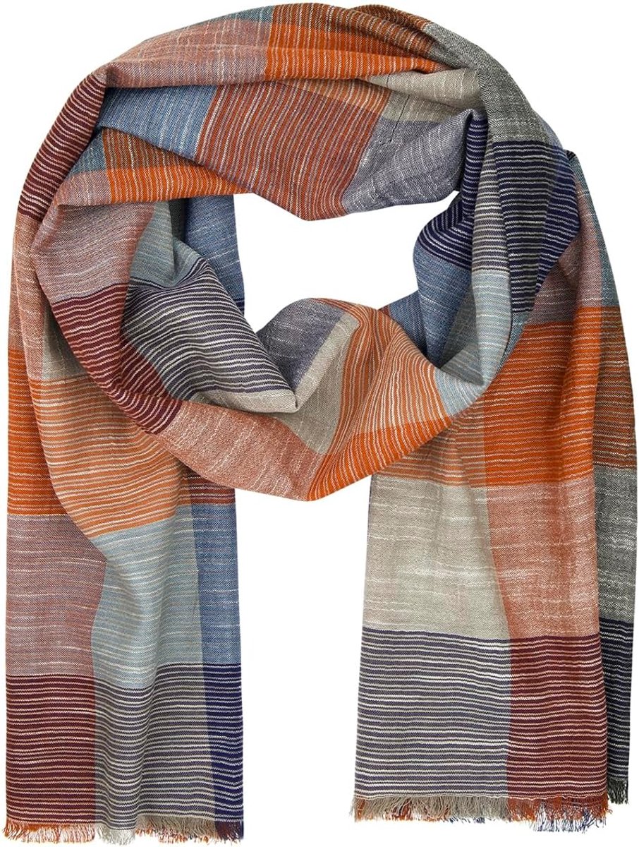Sjaal licht 100% BIO katoen - multicolor - trendy design - perfecte warmte - ShopVlot