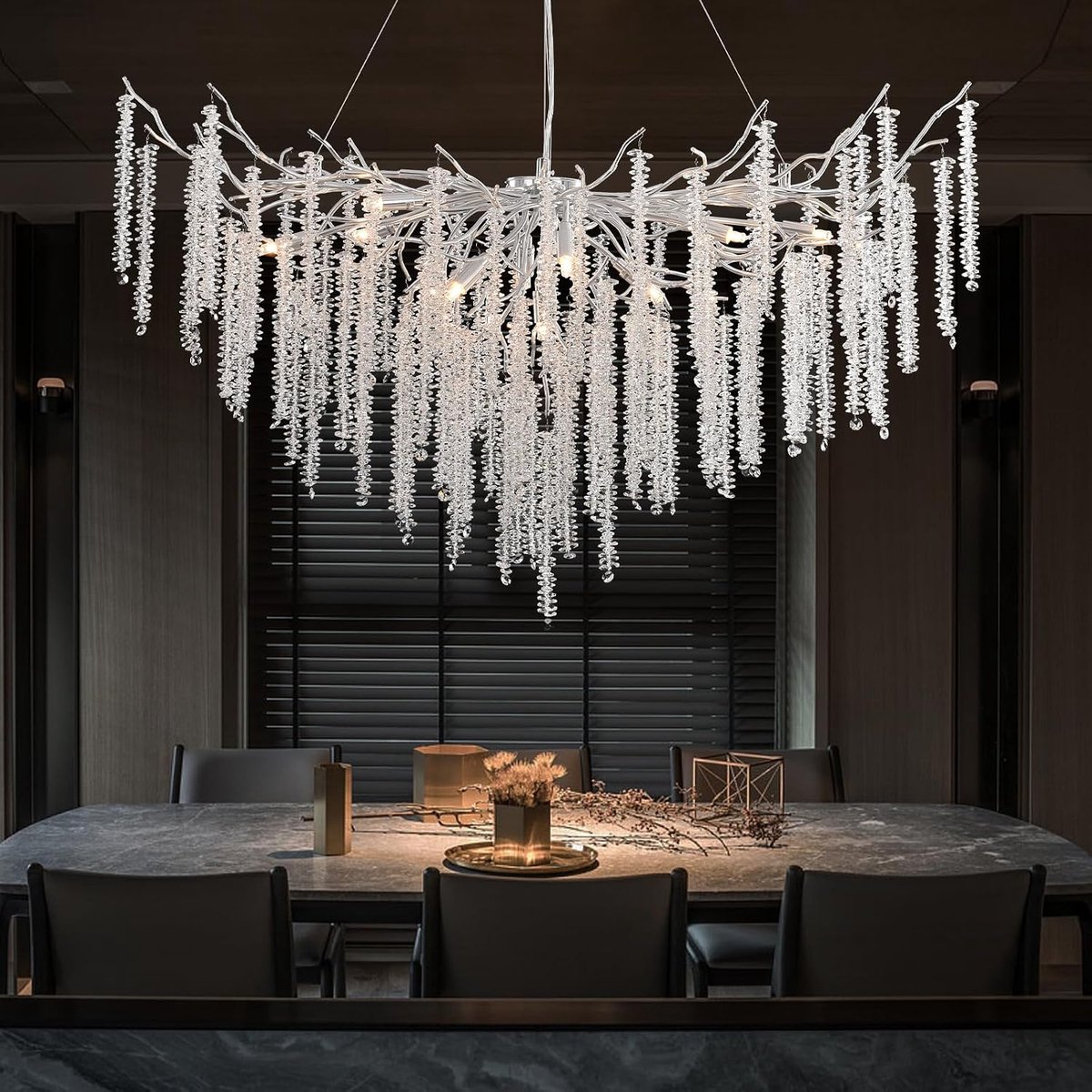 Kroonluchter 120cm - Luxe Kristallen Hanglamp - Dimbaar - Perfect voor Woonkamer of Eetkamer - ShopVlot