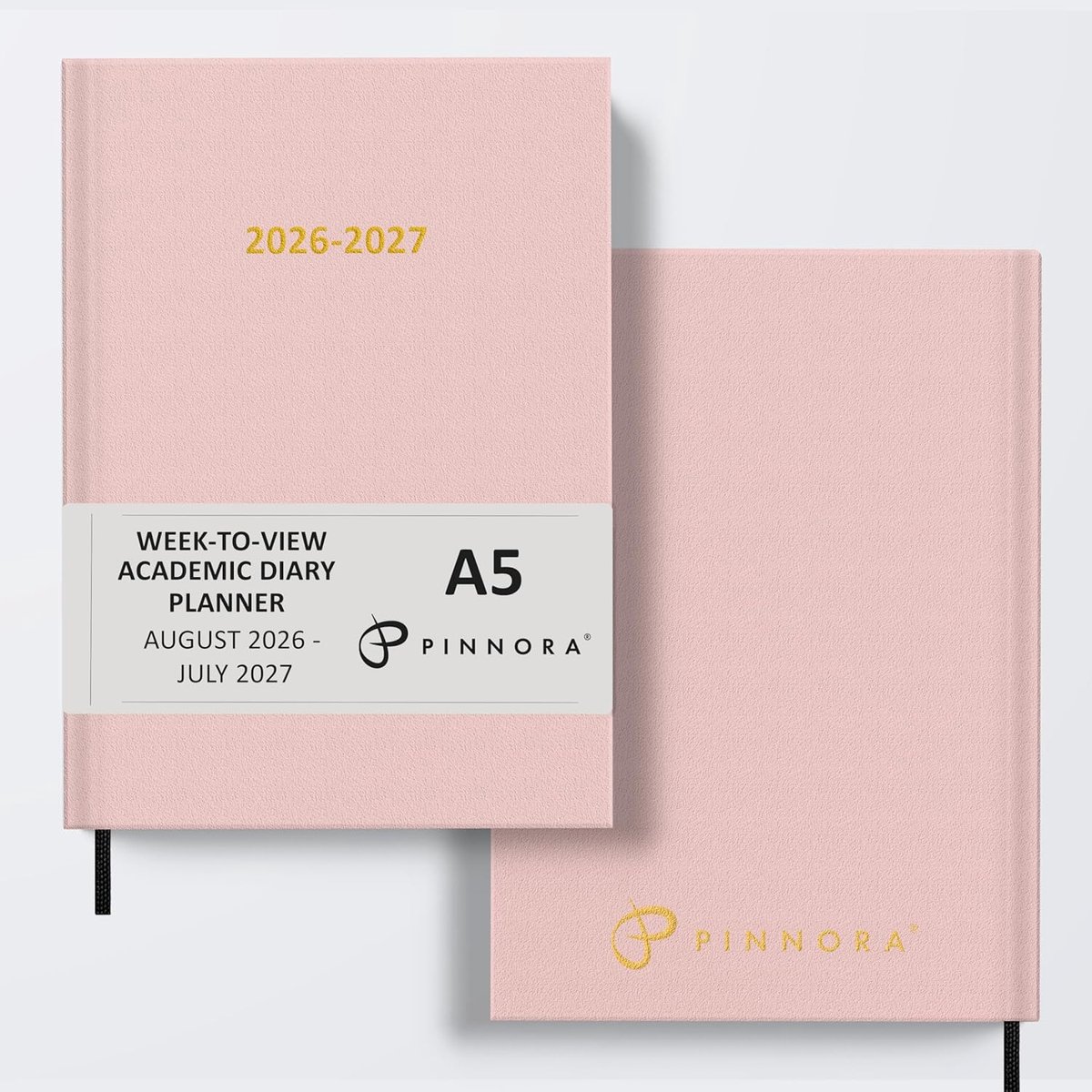 Academisch dagboek A5 roze - harde omslag - weekoverzicht - ideale planner voor studenten en leraren - ShopVlot