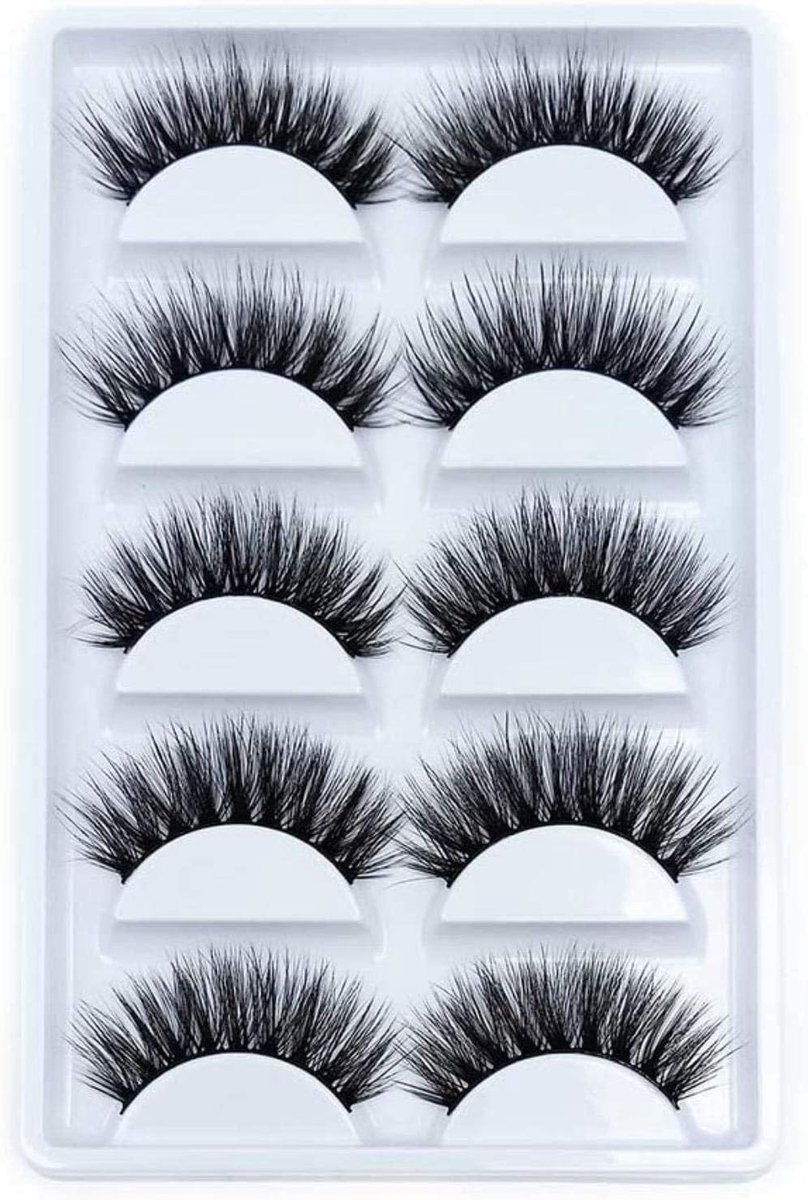 Nepwimpers 5 Paar - Faux Mink - 3D Handgemaakt - Herbruikbaar voor een opvallende look - ShopVlot