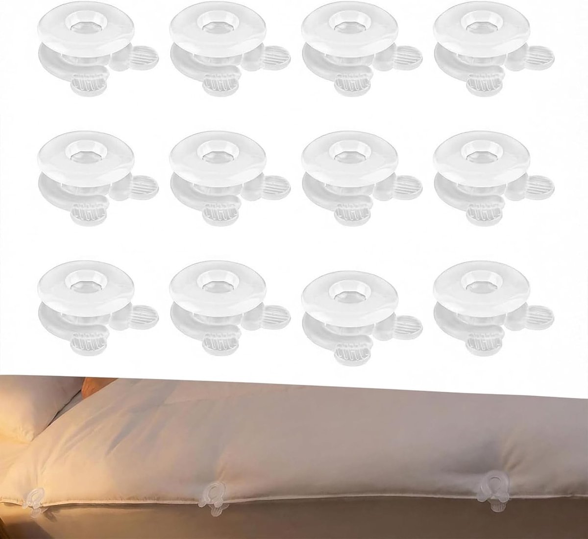 Dekbedhouders 12-pack - Antislip quilt clips - Voor een net bed - Thuis en reizen - ShopVlot