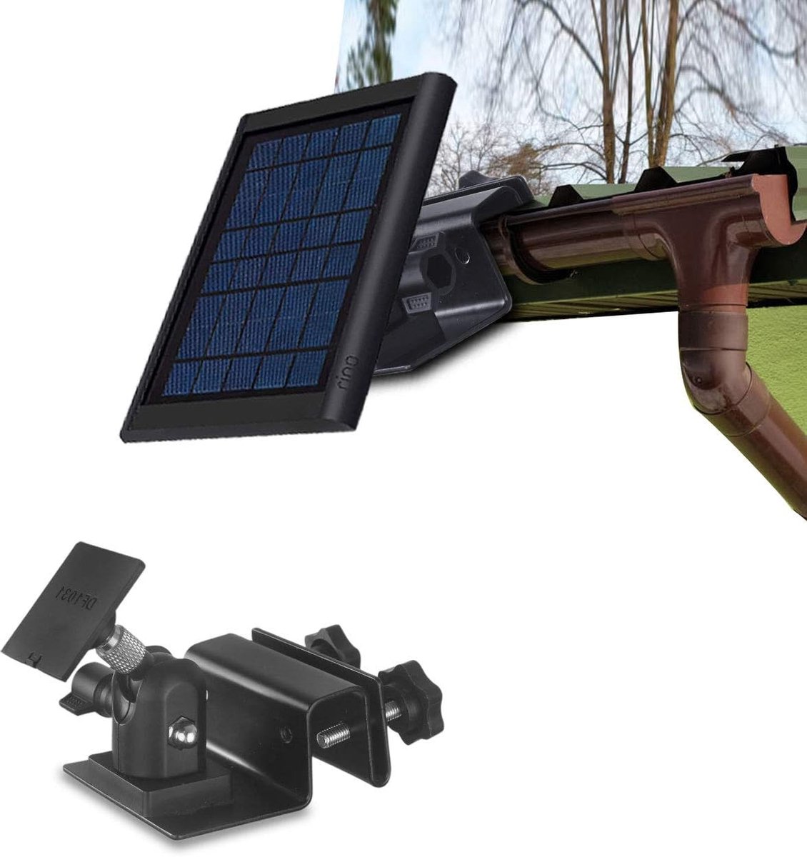 Gootsteun voor Ring Zonnepaneel - Weerbestendig - Zwart - Ideale bevestiging voor betere camerabeelden - ShopVlot