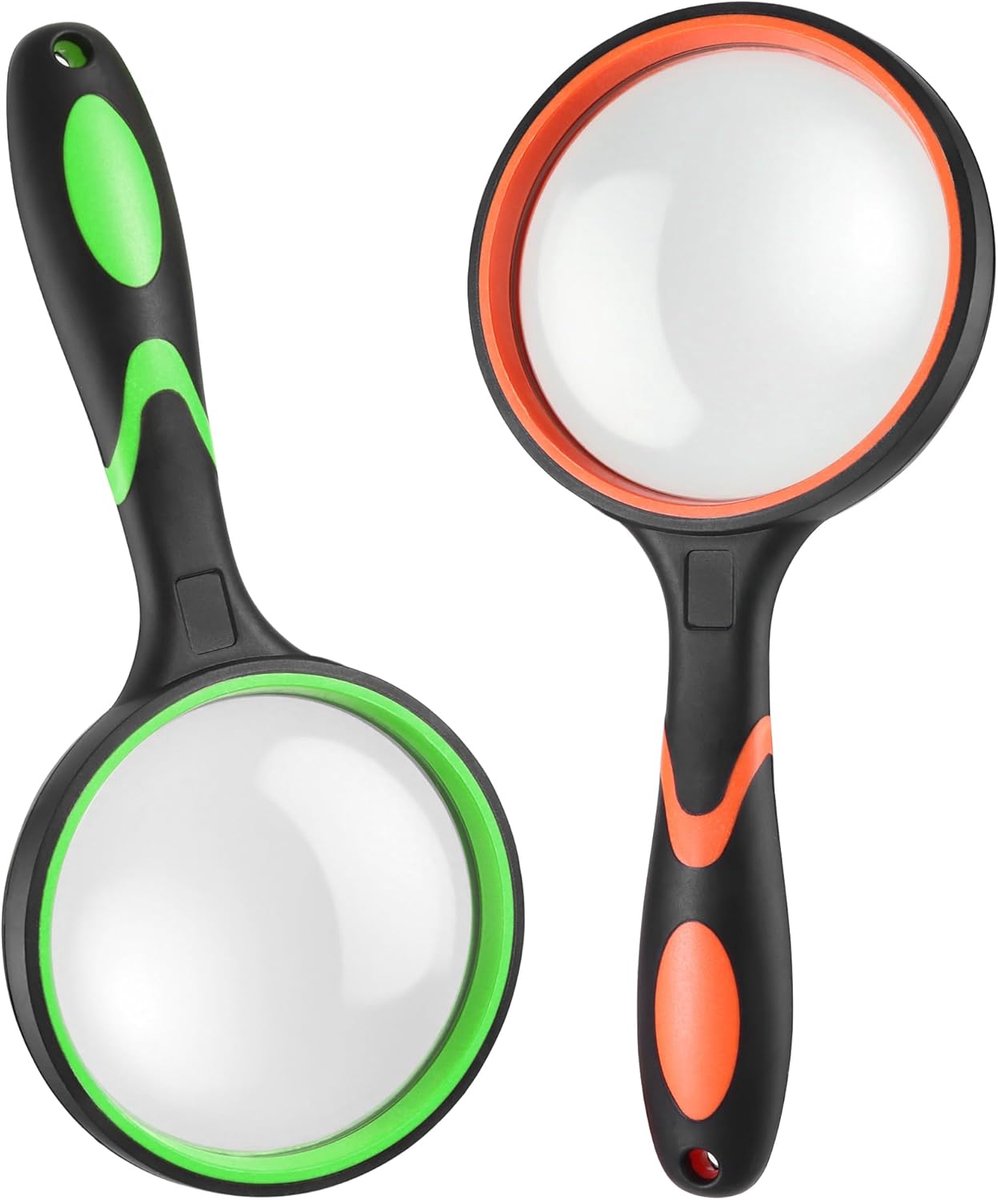 Vergrootglas 75 mm - hoogwaardig glas - ergonomische rubberen handgreep - ideaal voor lezen - ShopVlot