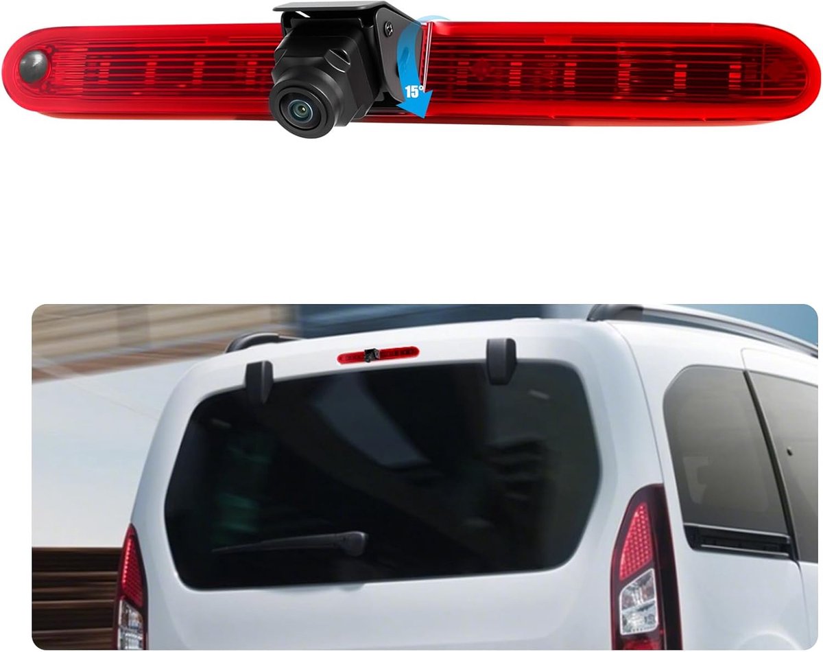 Achteruitrijcamera Peugeot Partner 2008-2020/Citroën Berlingo 2008-2020 - 3e remlicht - nachtzicht - ShopVlot